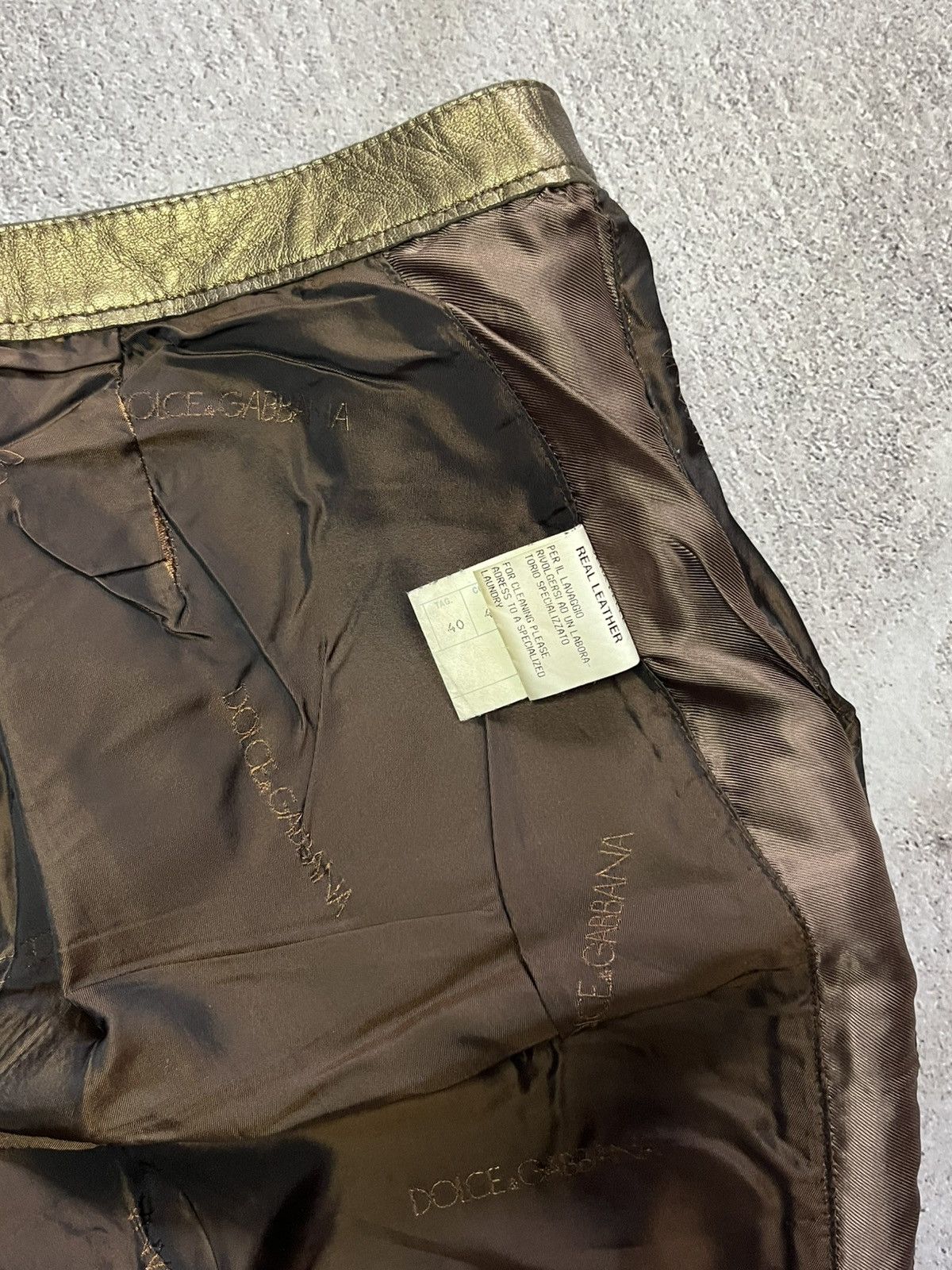 Dolce & Gabbana D&G GRAIL Vogue 2002 Metallic Leather Pants IT40 PATCHWORK Size 27" / US 4 / IT 40 - 18 Thumbnail