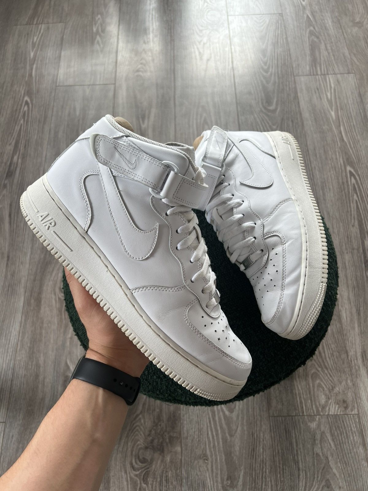 Nike × Other ‼️Nike Air Force High 1 Knit Logo Regular AvantGarde Sneakers Size US 12 / EU 45 - 8 Thumbnail