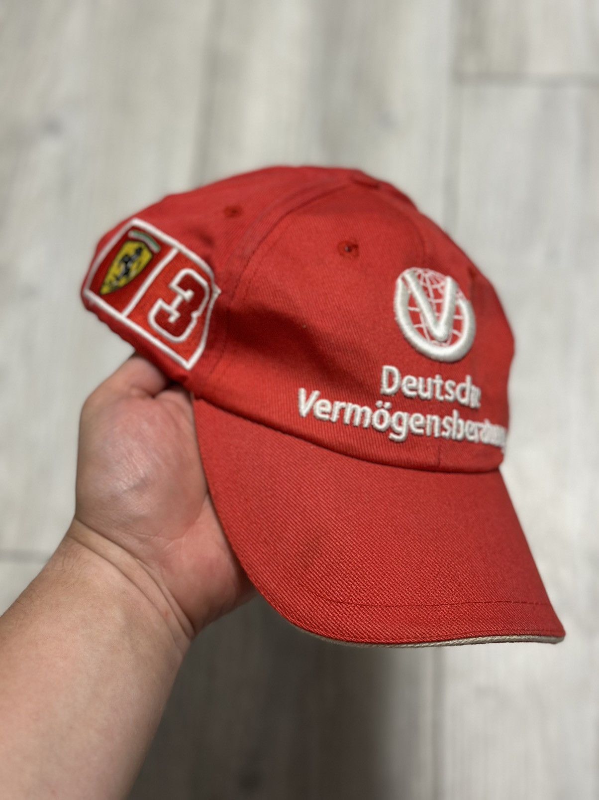 Vintage Vintage Ferrari F1 Cap Hat Michael Schumacher Deutsche Size ONE SIZE - 1 Thumbnail