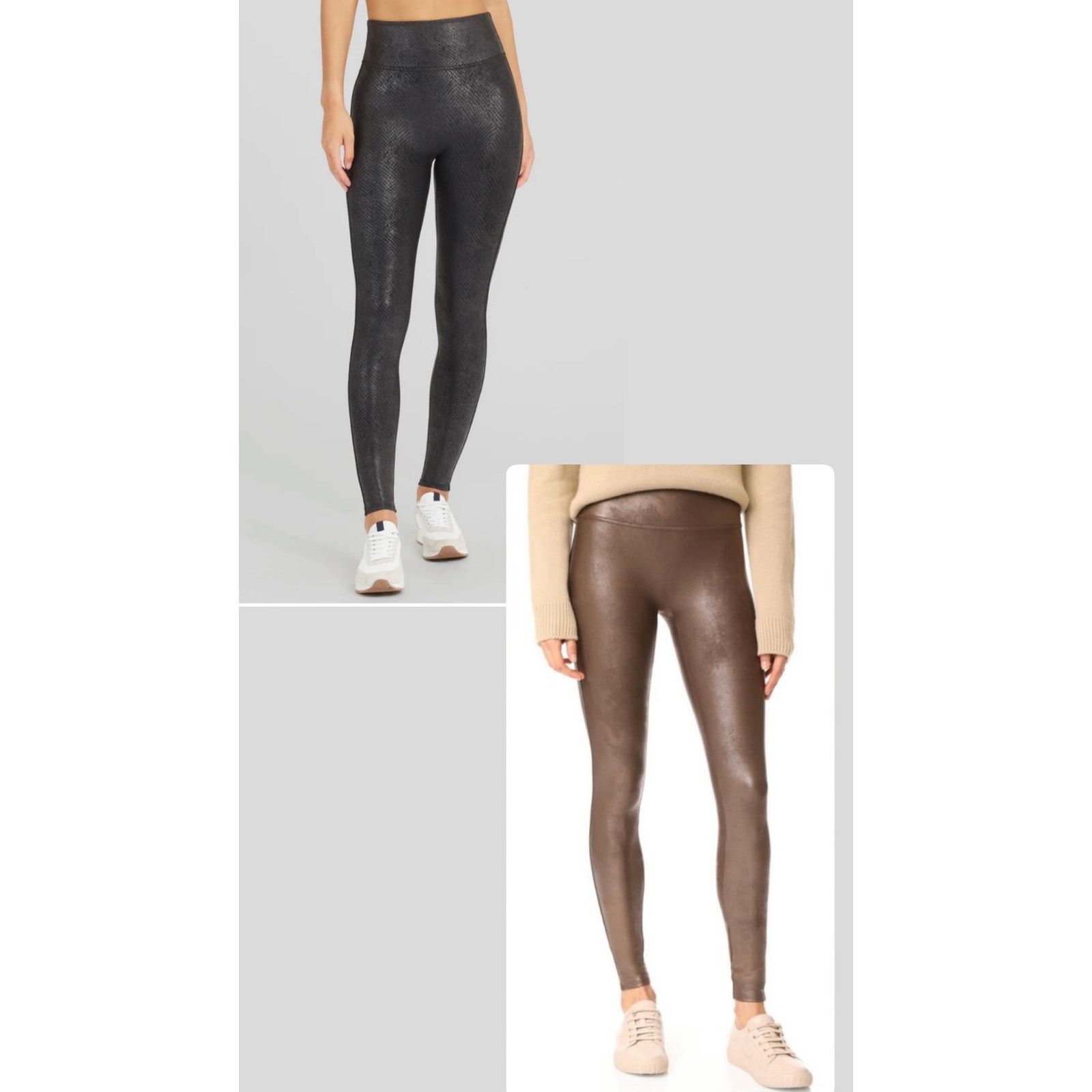 Spanx Spanx Black Snakeskin&Brown Faux Leather Leggings Bundle(2)M Size 28" / US 6 / IT 42 - 1 Thumbnail