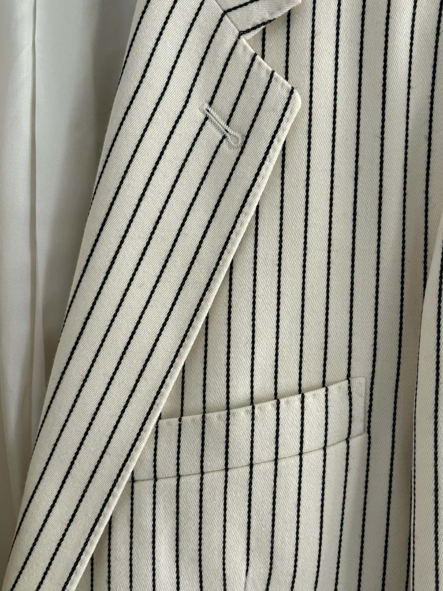 Celine *Last Drop* Celine SlimFit Pinestripe Wool Blazer - Slimane Size 48S - 3 Thumbnail