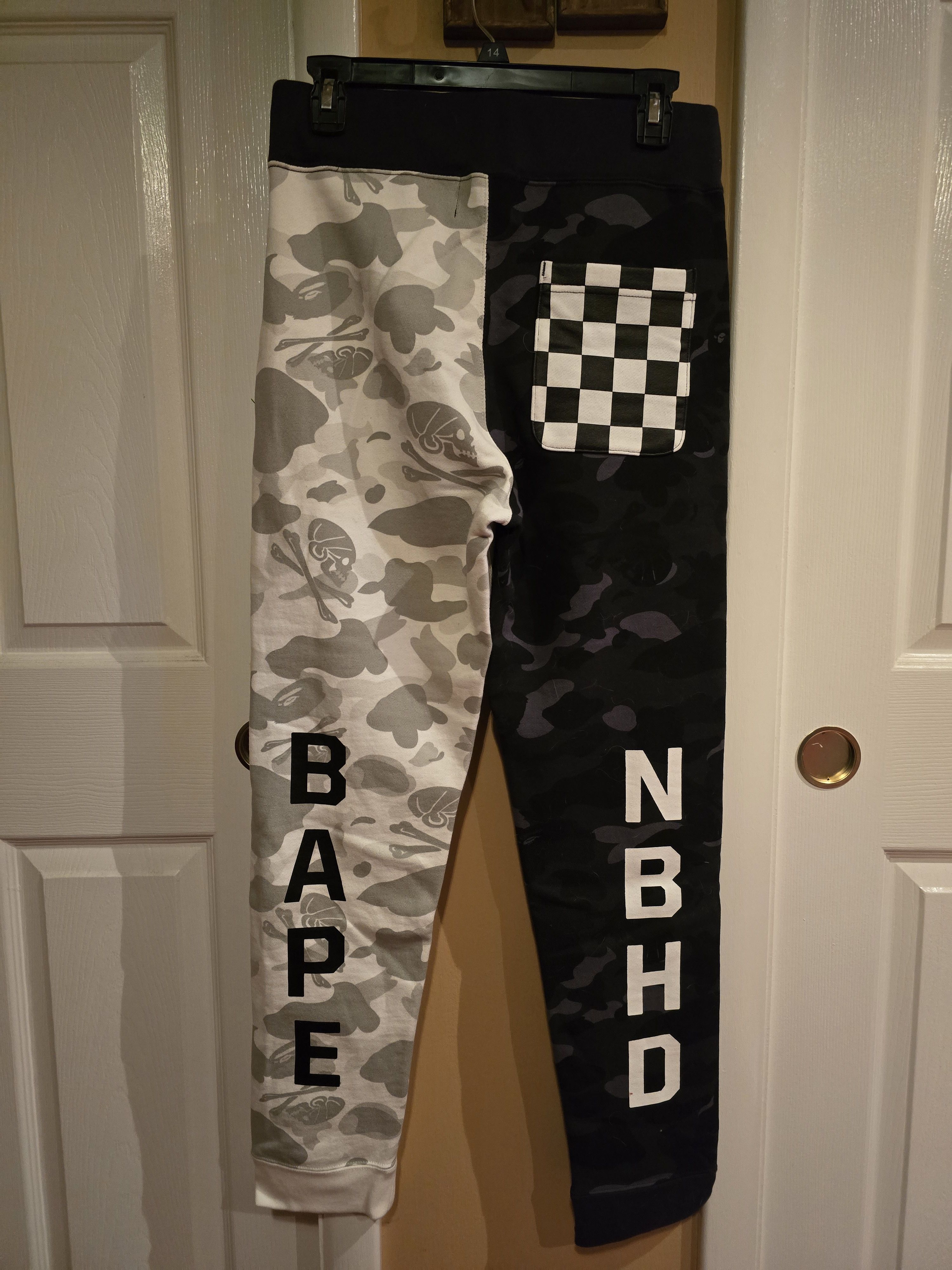 Bape Bape x Neighborhood Split Camo Shark Sweat Pants | Grailed