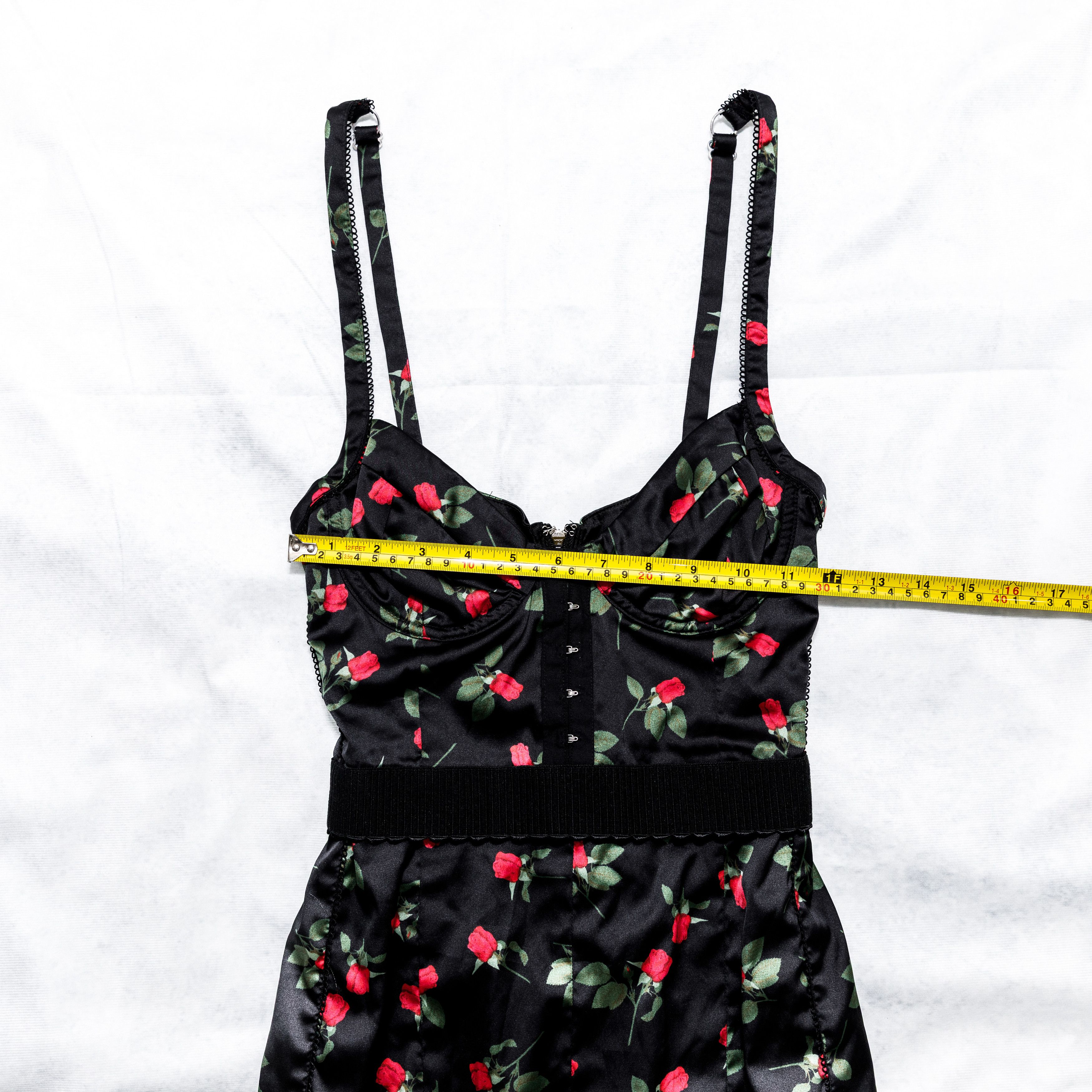 For Love & Lemons For Love And Lemons Mini Dress Black Red Roses XXS Corset Size S / US 4 / IT 40 - 5 Thumbnail
