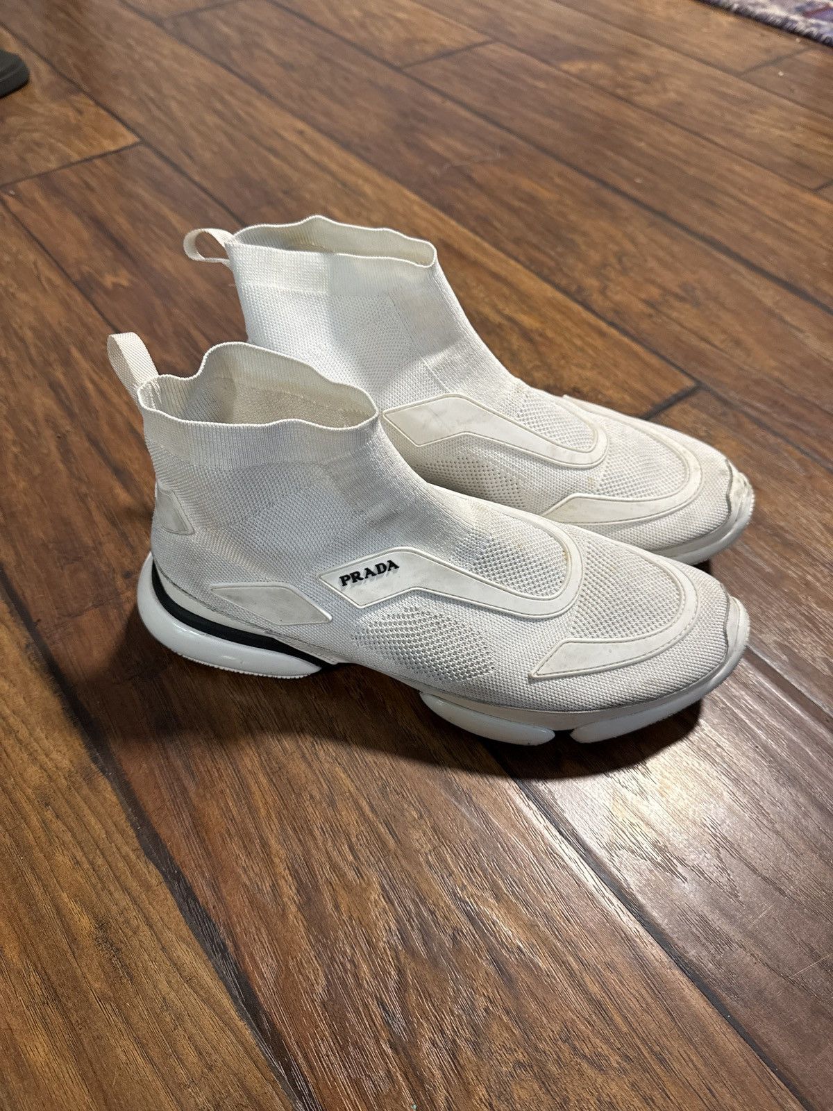 Prada White Cloudbust high top slip on sneaker Size US 10 / EU 43 - 2 Thumbnail