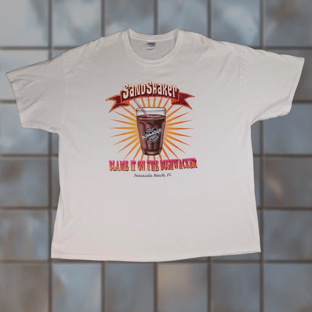 Gildan VINTAGE Gildan Shirt Mens 3XL White Sandshaker Bushwacker Bar Tee Beach Alcohol Kahlua Logo Refined Size US XXL / EU 58 / 5 - 1 Thumbnail