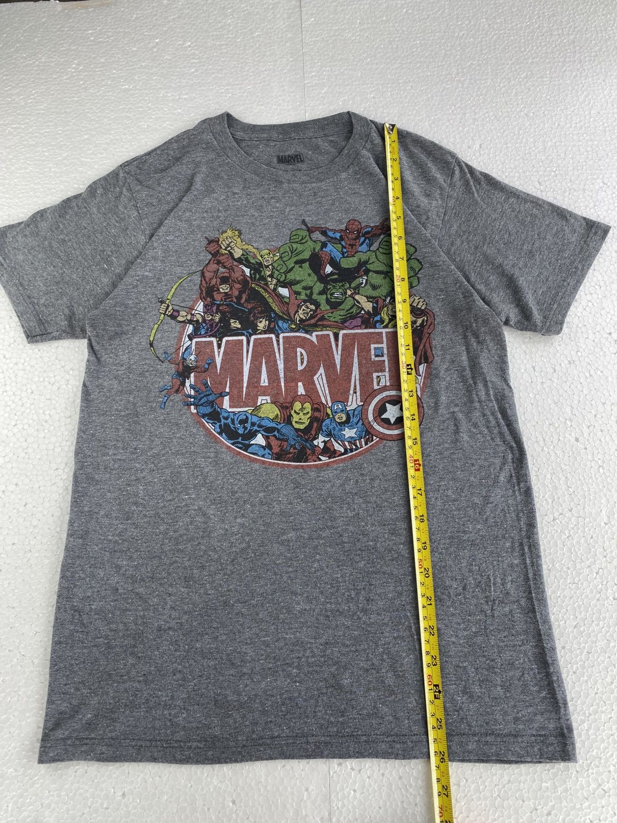 Anime × Marvel Comics × Vintage Marvel Comic Collage Of Superhero Avengers tshirt (B15) Size US S / EU 44-46 / 1 - 6 Thumbnail