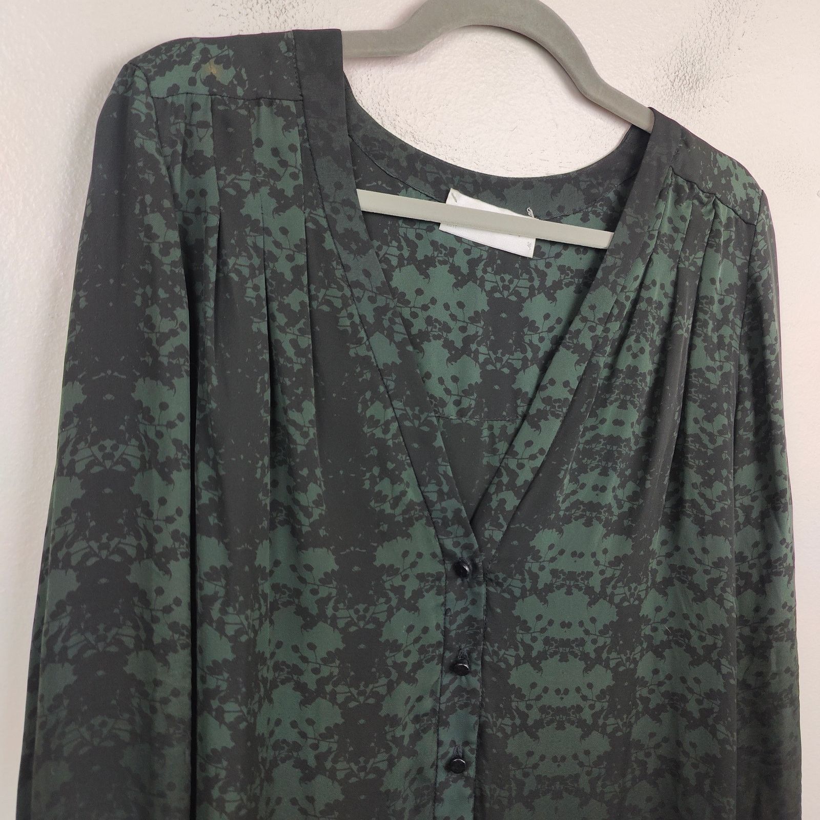 A.L.C. A.L.C. 100% Silk Dress Womens Small Green Black Ombre Floral Size S / US 4 / IT 40 - 2 Thumbnail