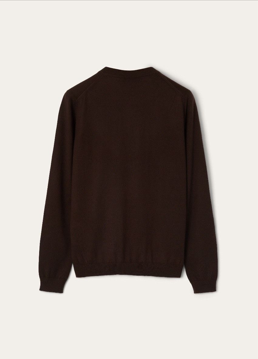 Loro Piana o1srvl11e0725 FAO5805 Henley Piuma line Sweater in Brown Size S / US 4 / IT 40 - 2 Thumbnail
