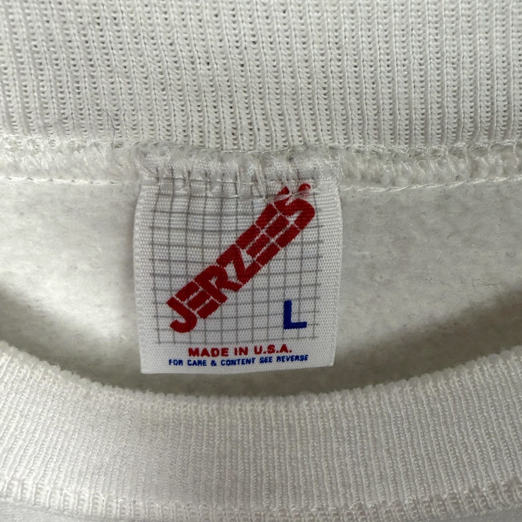 Jerzees VINTAGE Jerzees Sweatshirt Men L White Fleece Crewneck Athletic Pullover USA 90s White Solid Mens Large Long Sleeve Crew Neck Size US L / EU 52-54 / 3 - 4 Thumbnail
