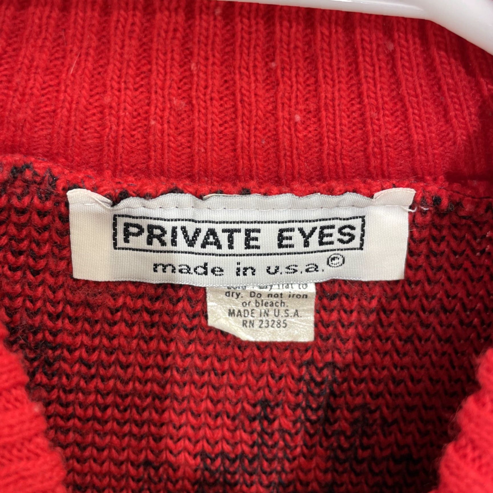 Vintage VINTAGE Private Eyes Womens Sweater Pullover Black Red Paisley USA Made Large Knit Mock Neck Long Sleeve Size L / US 10 / IT 46 - 2 Thumbnail