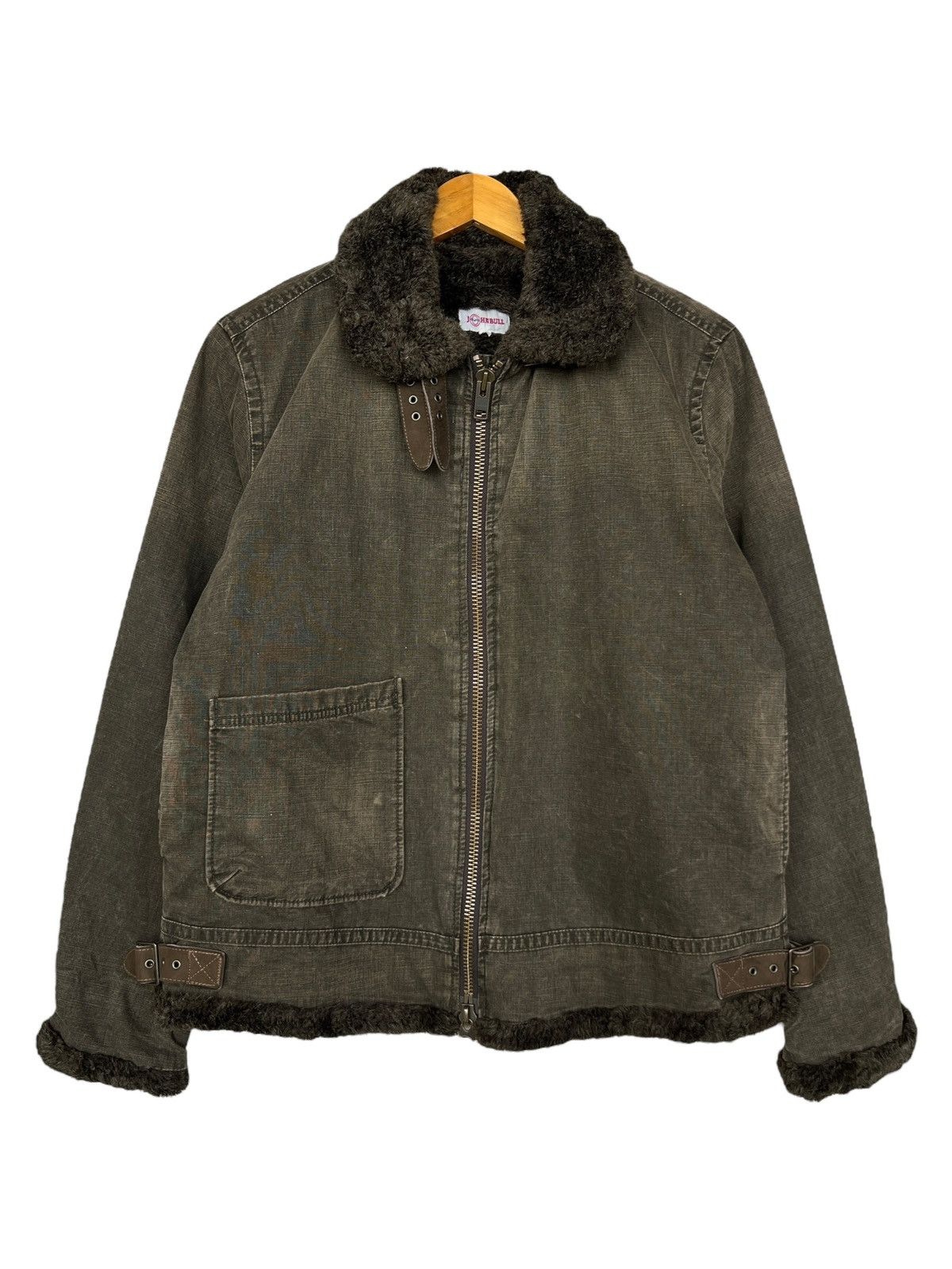 Vintage Johnbull Alpaca Fur Canvas Green Jacket Size US L / EU 52-54 / 3 - 2 Thumbnail