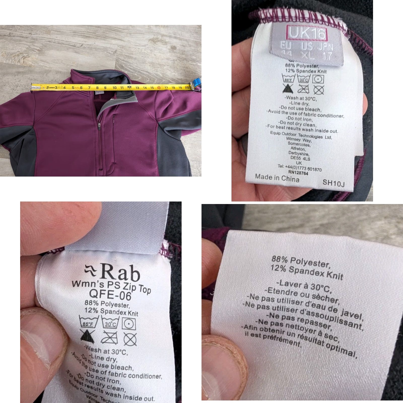Rab RAB Jacket Womens XL Purple PS Zip Top Polartec Stretch Outdoor Shirt Hoodie? Size XL / US 12-14 / IT 48-50 - 9 Thumbnail