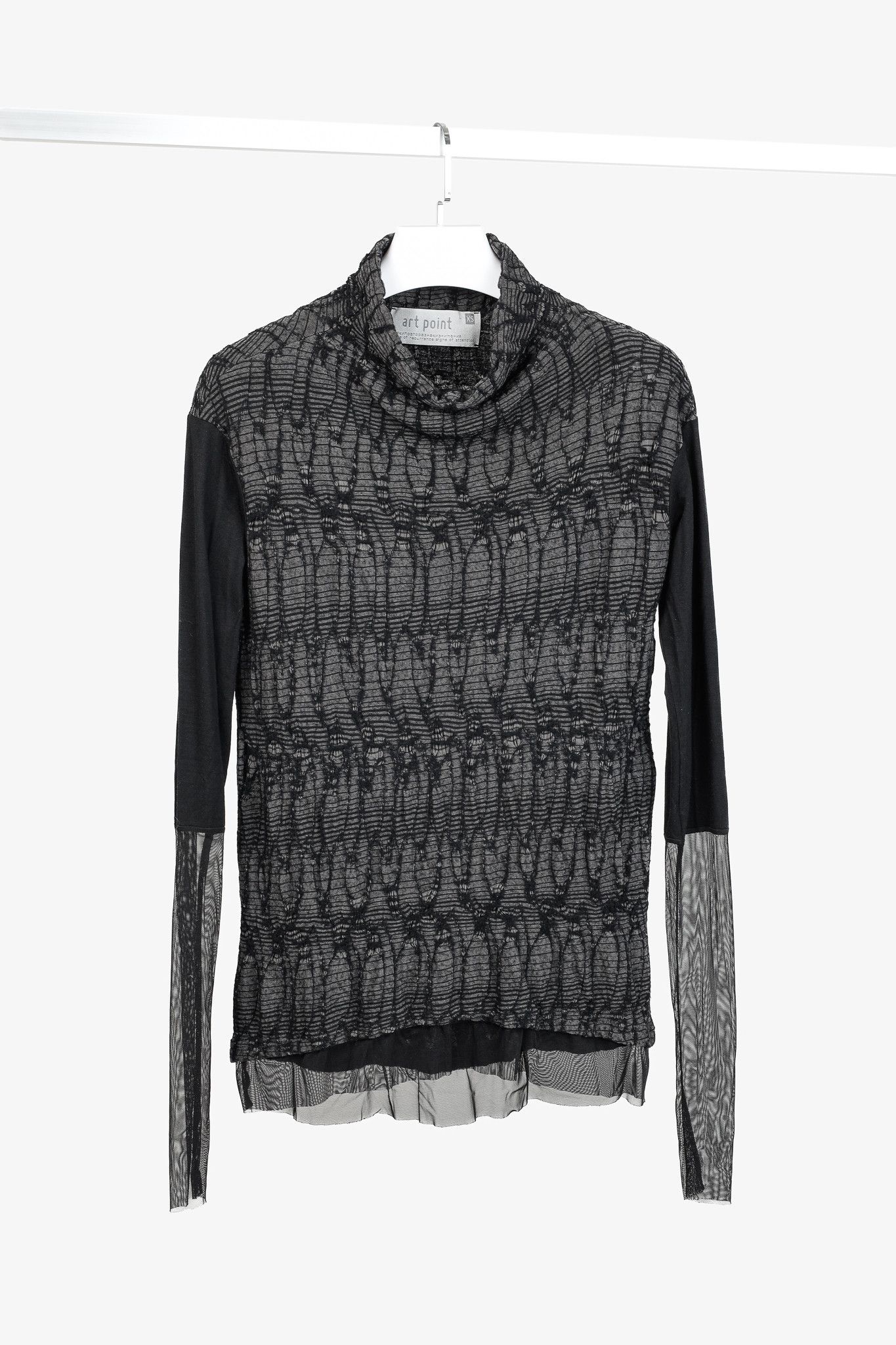 Other Art Point Abstract Design Mesh Detail Long Sleeve Top Size XS / US 0-2 / IT 36-38 - 1 Thumbnail