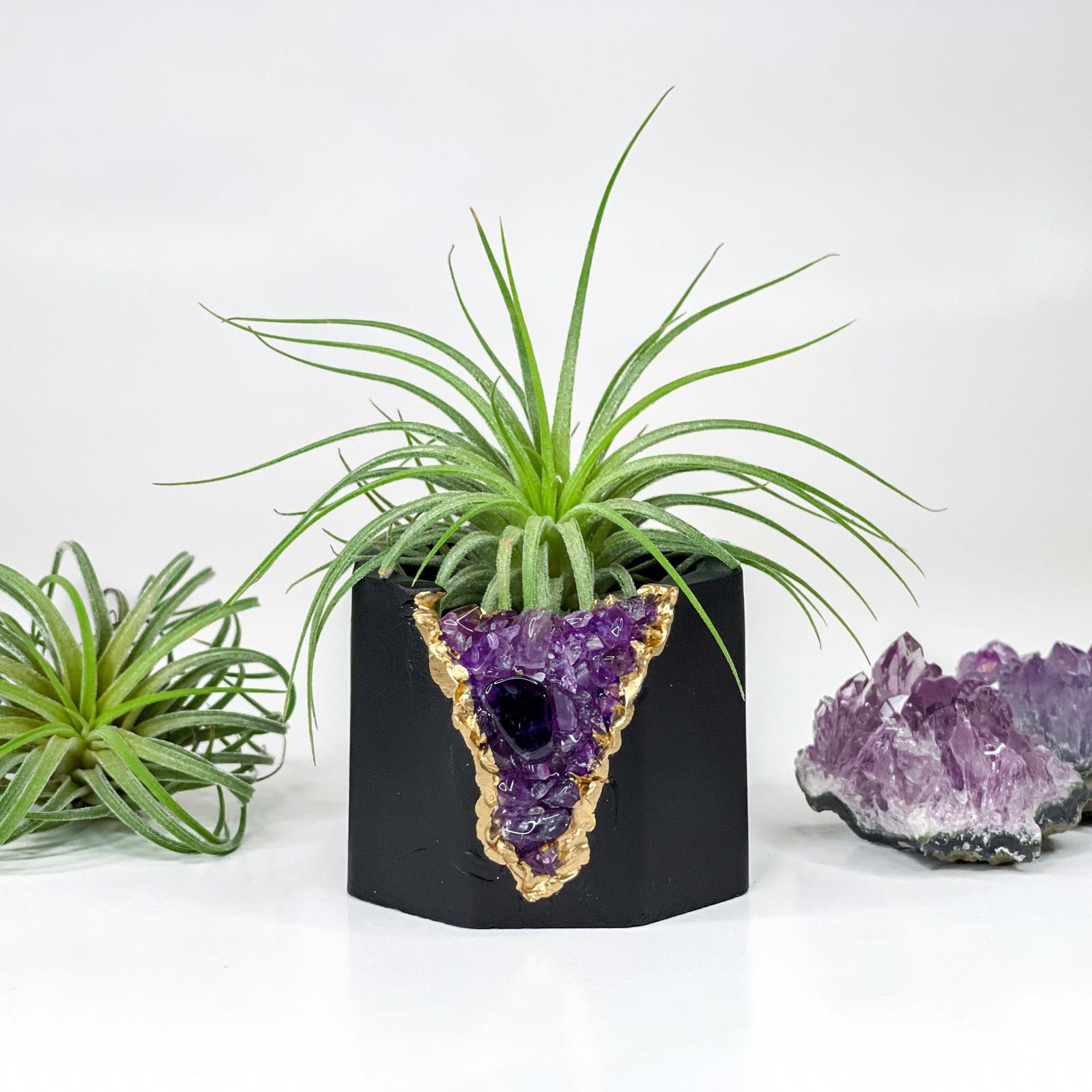 Other Amethyst Crystal Planter Geode Pot Pot Air Plant Holder Size ONE SIZE - 3 Thumbnail