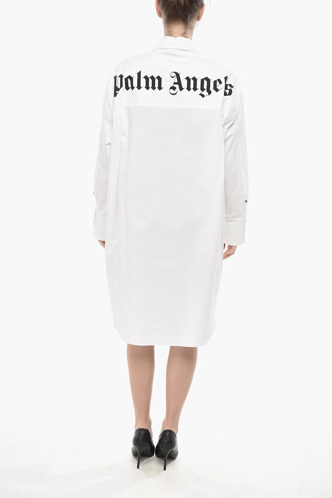 Palm Angels og1mm0326 Poplin Shirt Dress in White Size M / US 6-8 / IT 42-44 - 1 Thumbnail