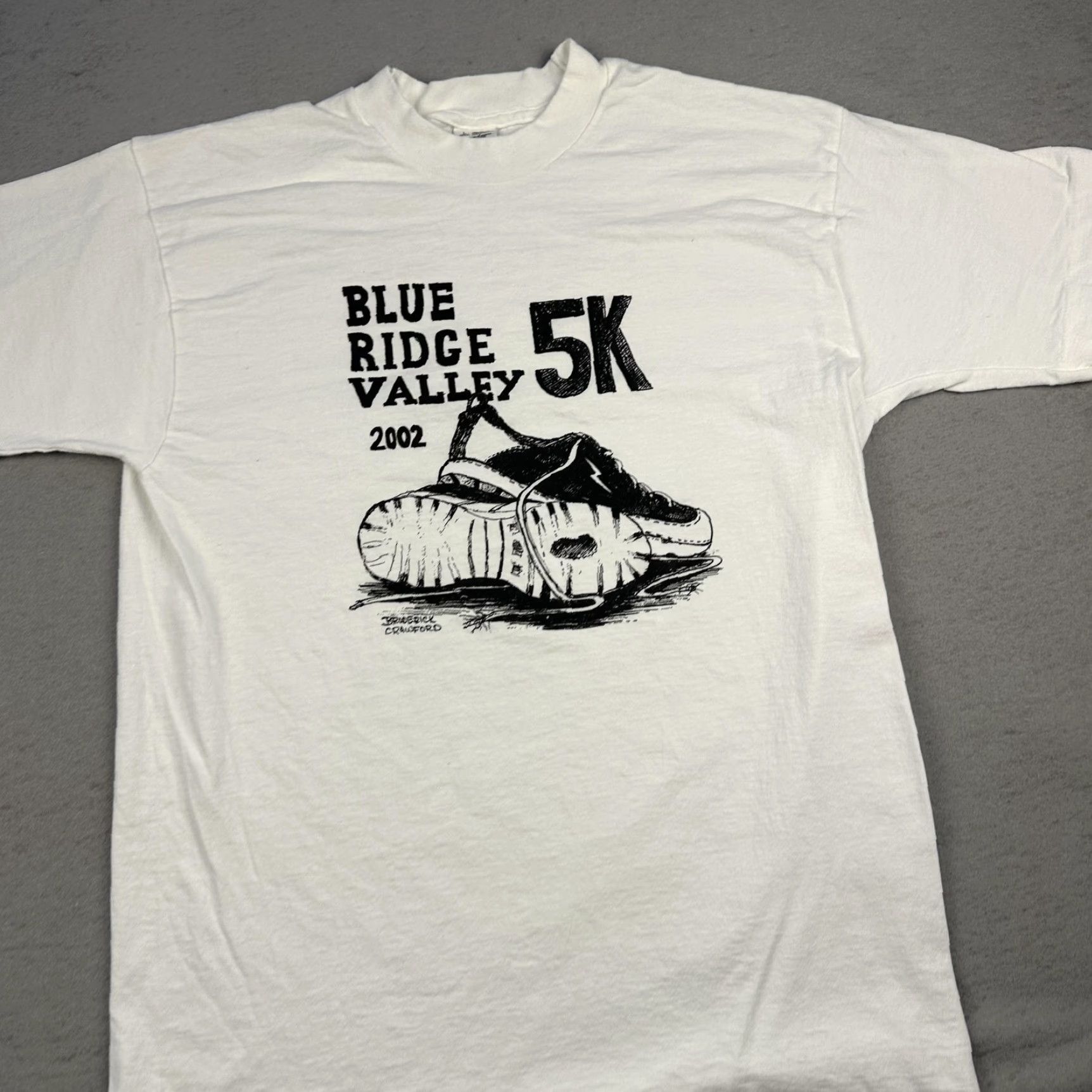 Fruit Of The Loom VINTAGE Fruit of the Loom White T-Shirt Mens Large 2000s Blue Ridge Valley 5K Shirt Graphic Print"} Size US L / EU 52-54 / 3 - 4 Thumbnail