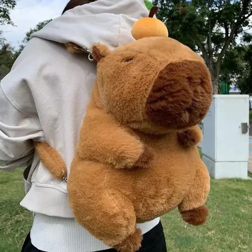 VIBE Capybara Plush Backpack Size ONE SIZE - 3 Thumbnail