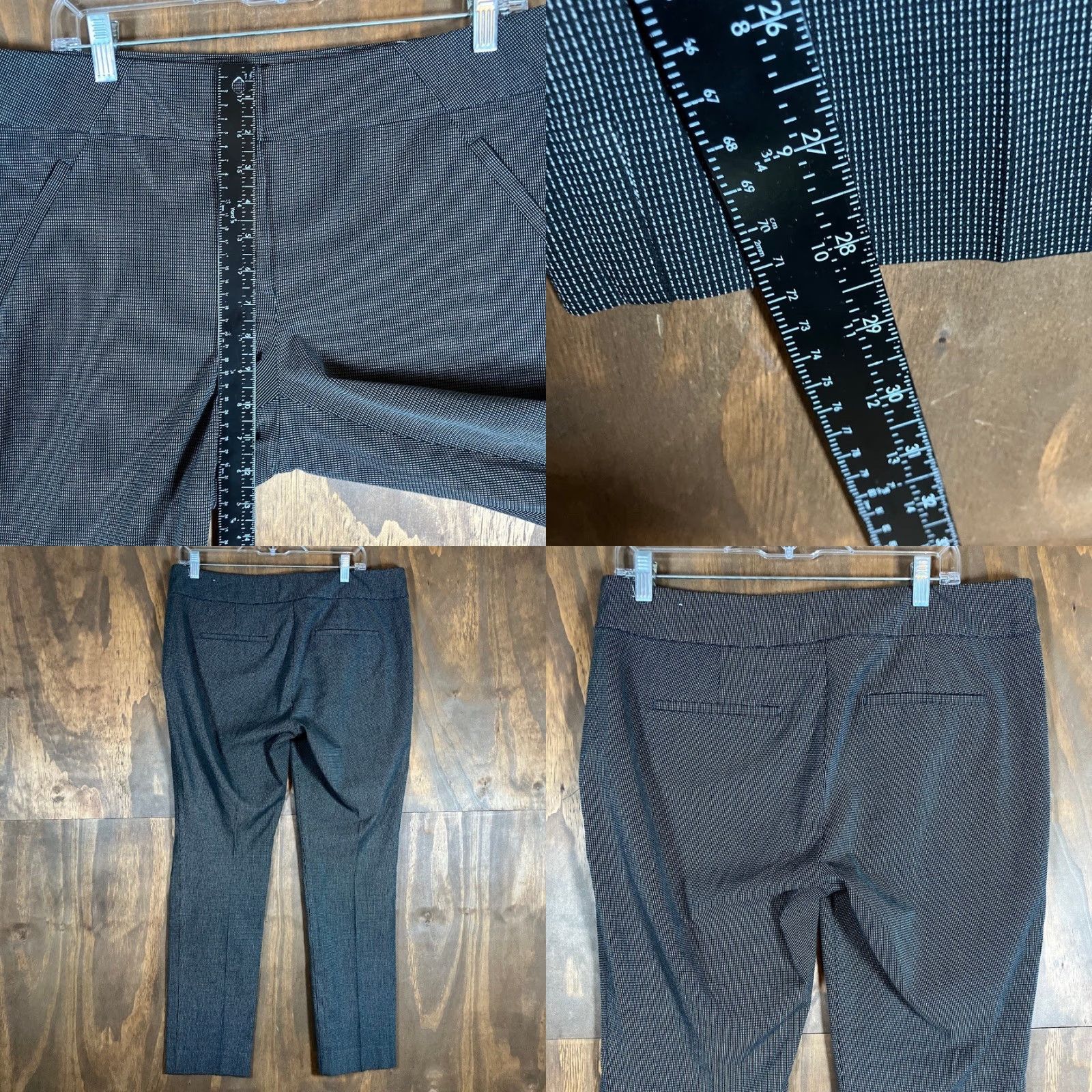 Ann Taylor VINTAGE Ann Taylor LOFT Womens Pants Black White Original Straight Stretch 10 Size 24" / US 00 / IT 34 - 8 Thumbnail