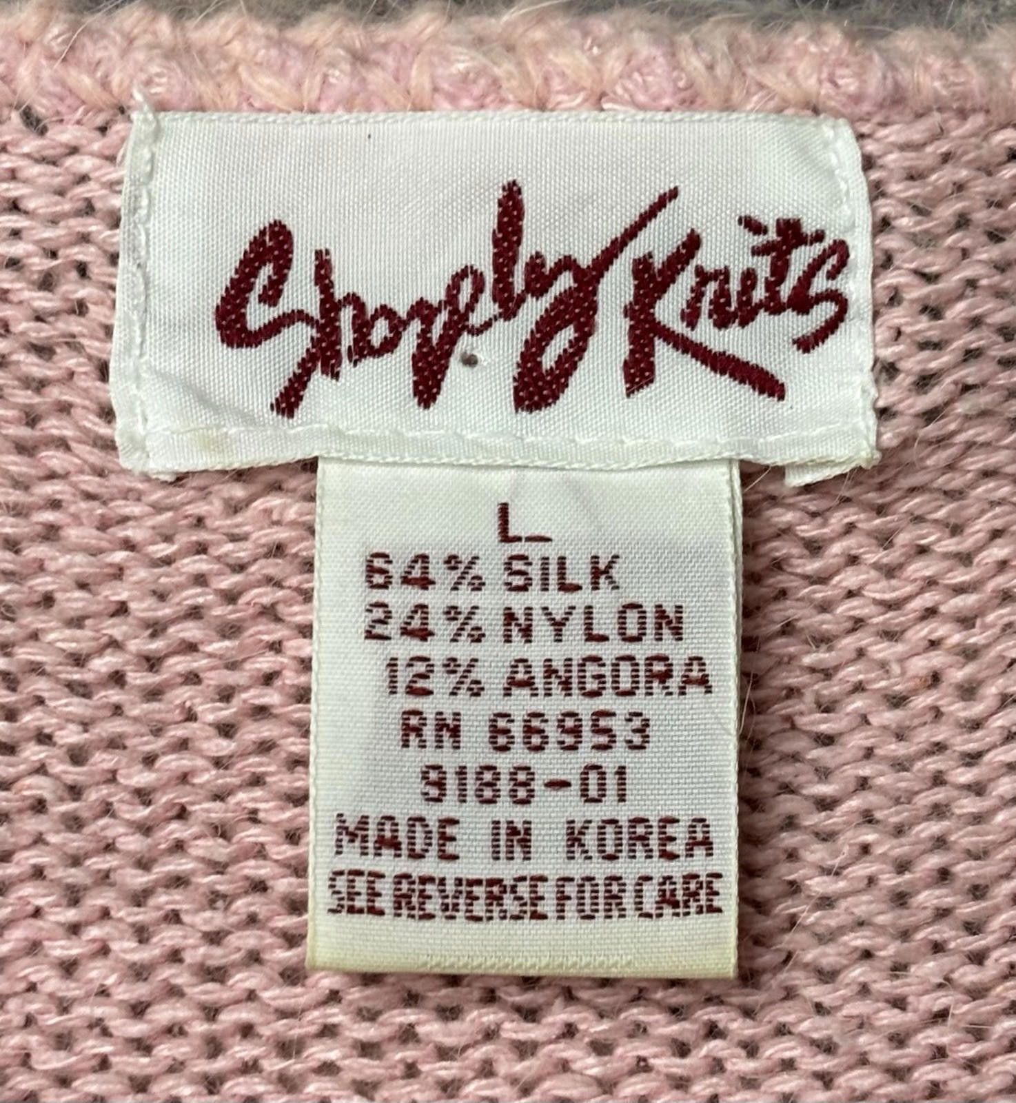 Other VTG Shopely Knits Sweater Women's L Silk Angora Blend Beaded Size L / US 10 / IT 46 - 2 Thumbnail