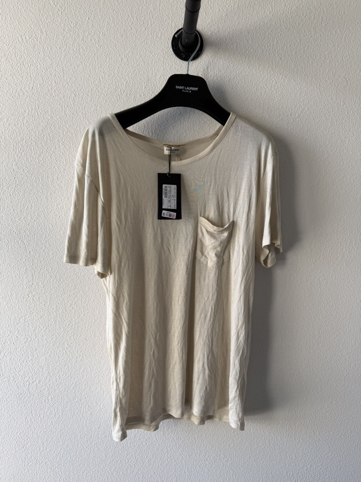 Saint Laurent Paris BNWT SS16 Silk Pocket Tee XL Size US M / EU 48-50 / 2 - 1 Thumbnail