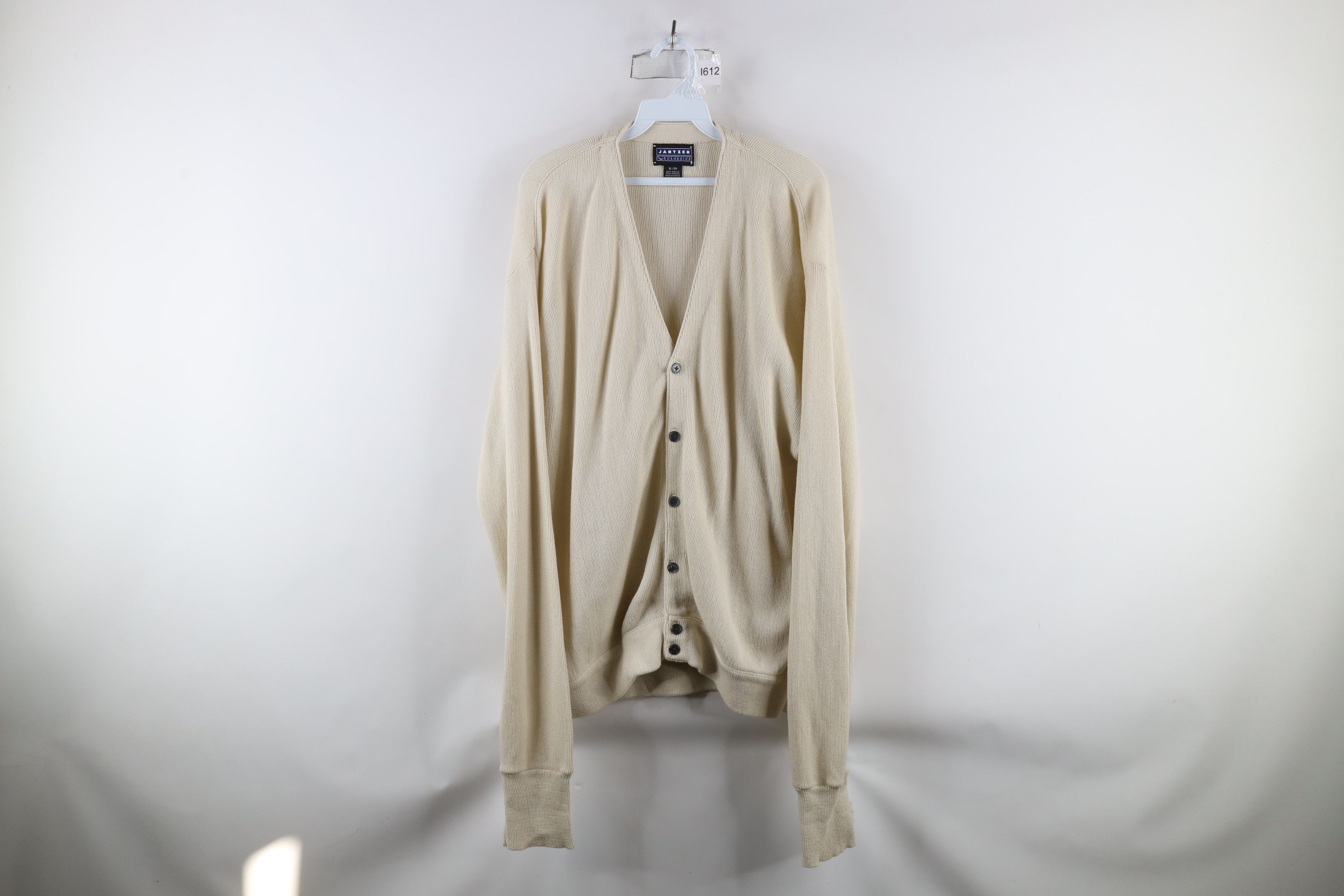 Vintage Vintage 90s Streetwear Knit Cardigan Sweater Beige Acrylic Size US XL / EU 56 / 4 - 1 Thumbnail