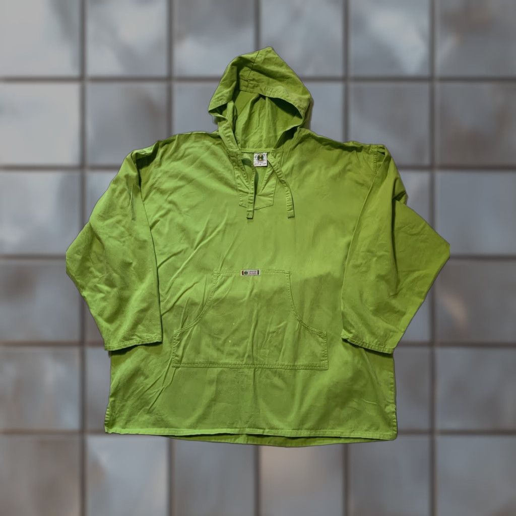 Vintage VINTAGE Cross Colours YA Dig Baja Poncho Green Hip Hop Pullover Hoodie Sz. 3 Mens 90s Staining Used Regular Size 3 Hoodie Size US S / EU 44-46 / 1 - 1 Thumbnail