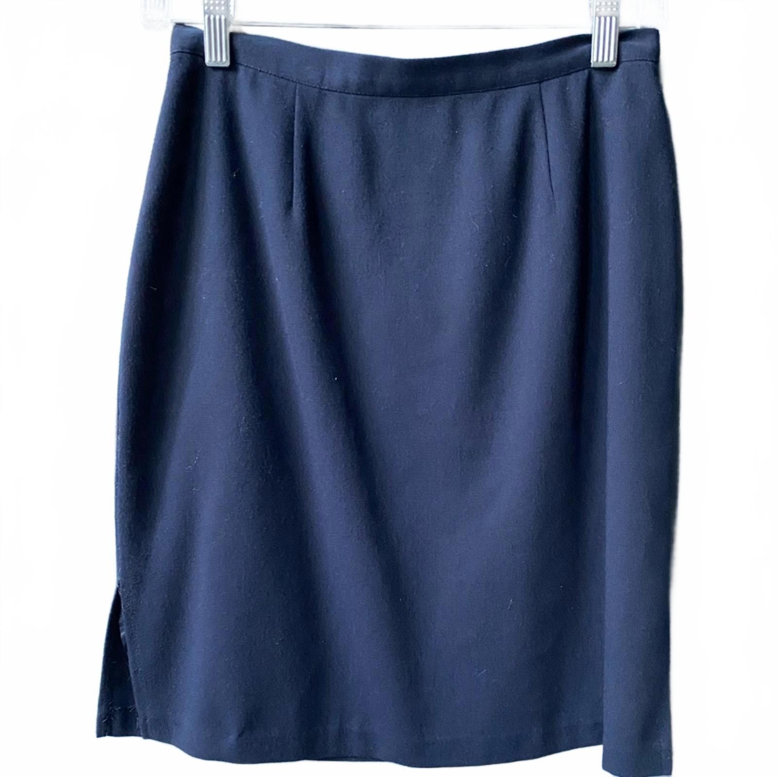 Other Vintage Paul Harris Navy Pencil Skirt Size 6 Small Classic Size 28" / US 6 / IT 42 - 2 Thumbnail