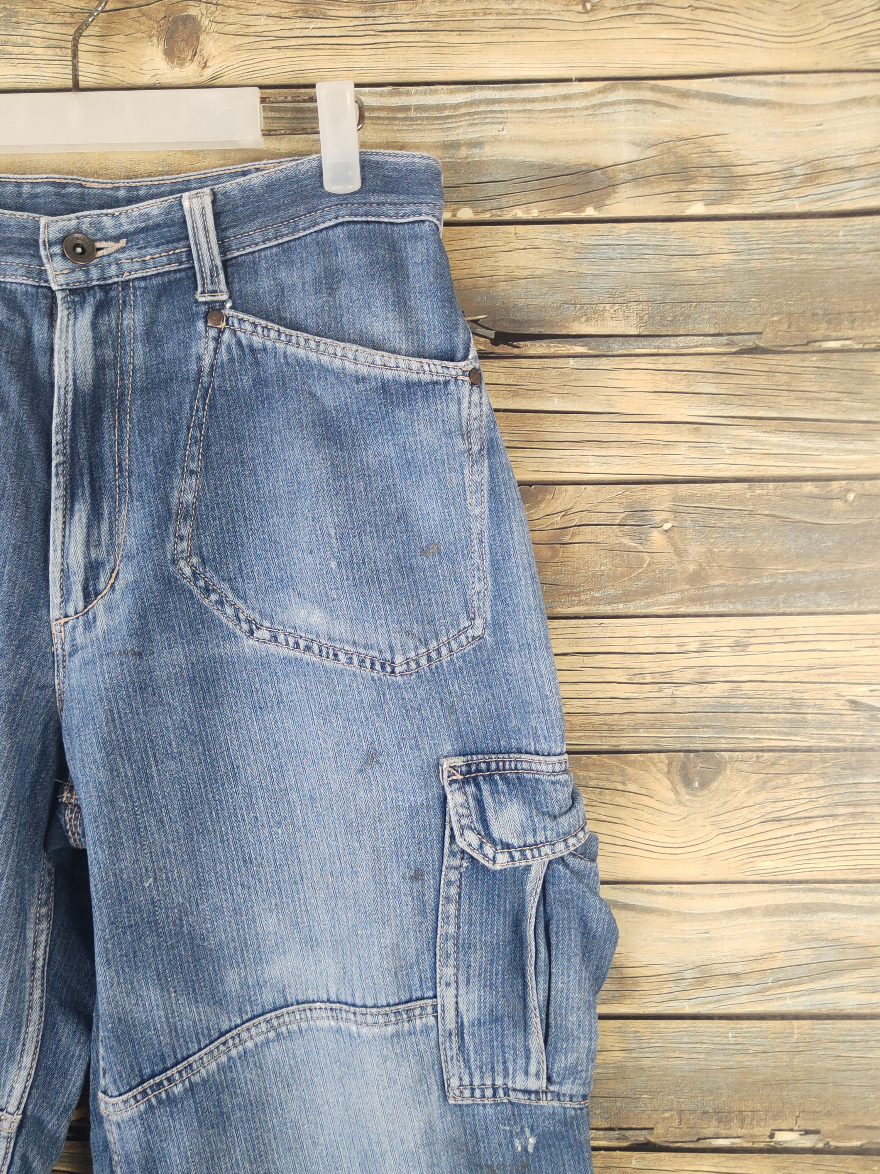 Vintage DL Evenriver Blue Distressed Ripped Jogger Jeans #1863 Size US 31 - 6 Thumbnail