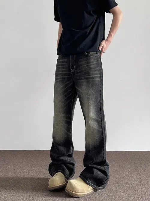 VIBE Black Washed Wide Leg Denim Jeans Size US 30 / EU 46 - 7 Thumbnail