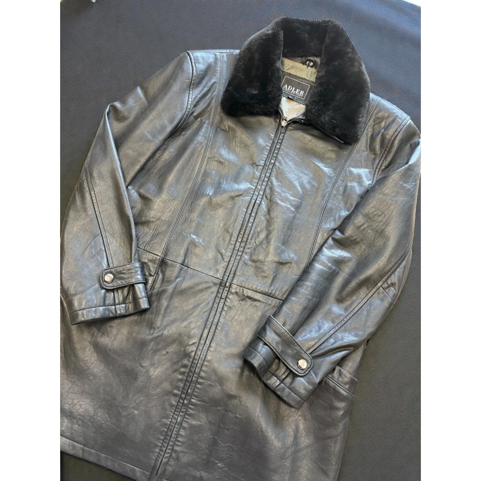 Vintage Adler Collection Leather Coat Women’s L Black Y2K Zip Jacket Size L / US 10 / IT 46 - 11 Thumbnail