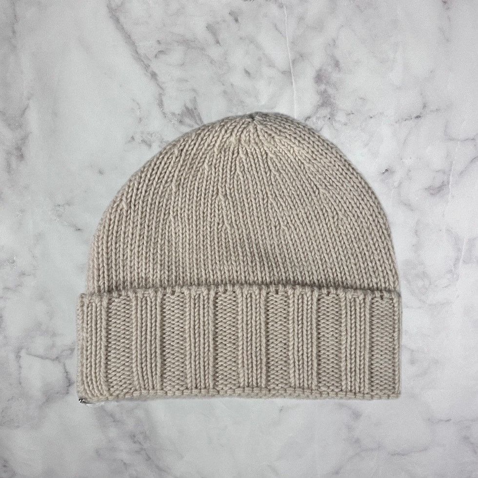 HIDDEN Hidden NY Sample 1/1 Prototype Raw White Cashmere Beanie Size ONE SIZE - 1 Thumbnail