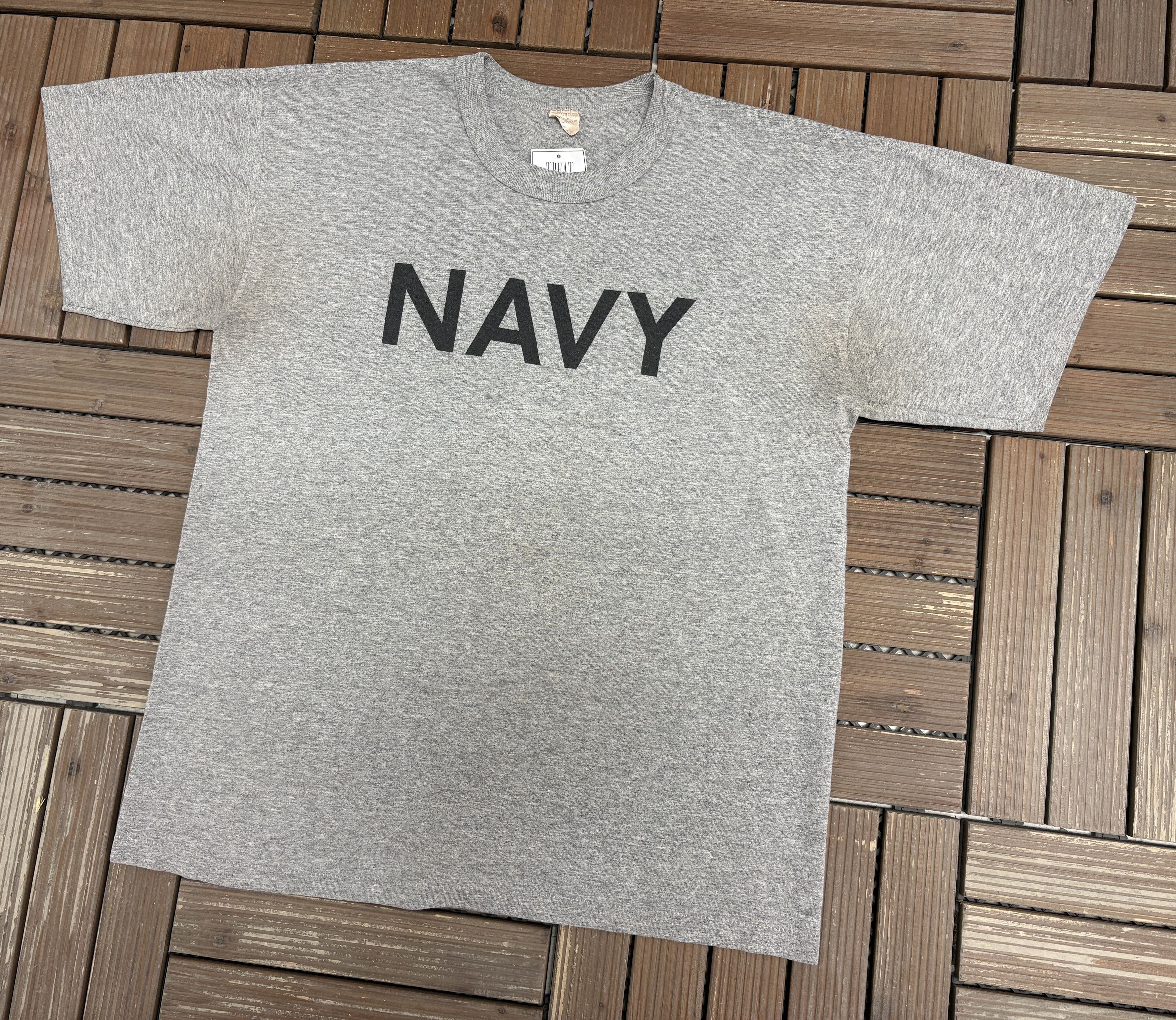 Vintage United States Navy Vintage Grey T-Shirt Tee Size US L / EU 52-54 / 3 - 2 Thumbnail