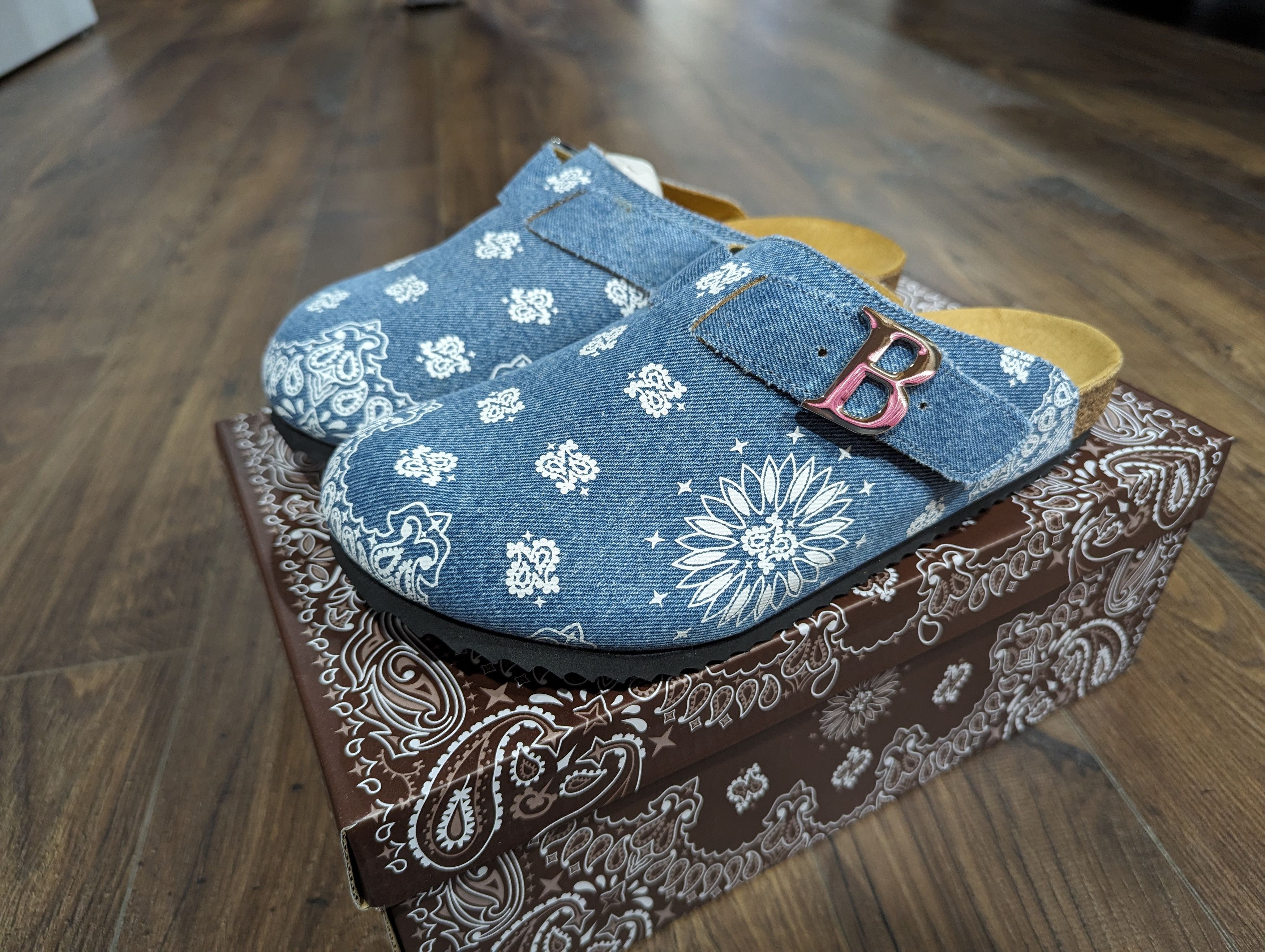 Bravest Studios Denim Paisley Mule Clog Bravest Studios | Blue Paisley Mule Bravest Studios is now  main image 3