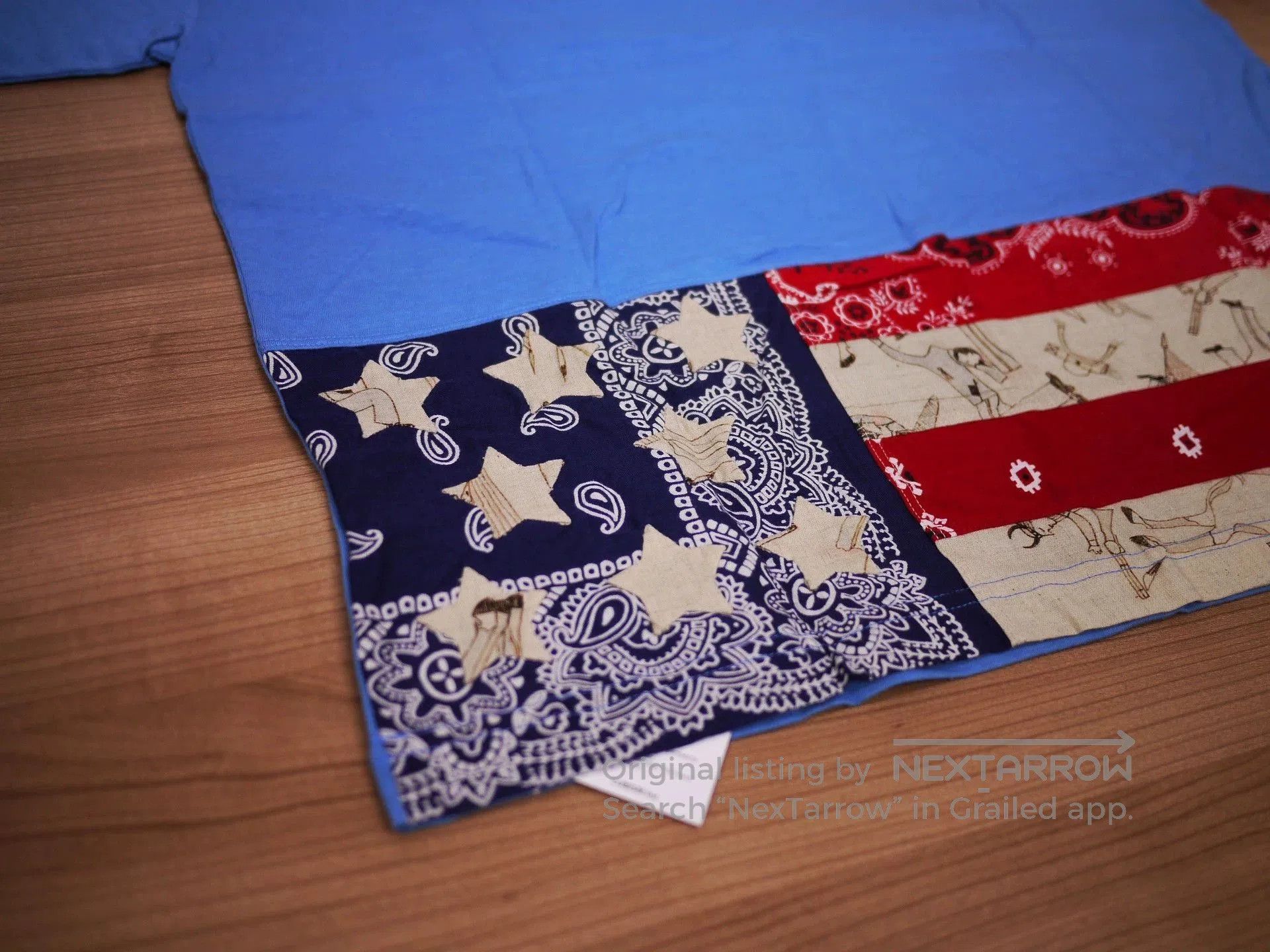 Visvim Blue Short-Sleeve Shirt with Bandana Print Hem. Size US S / EU 44-46 / 1 - 4 Thumbnail
