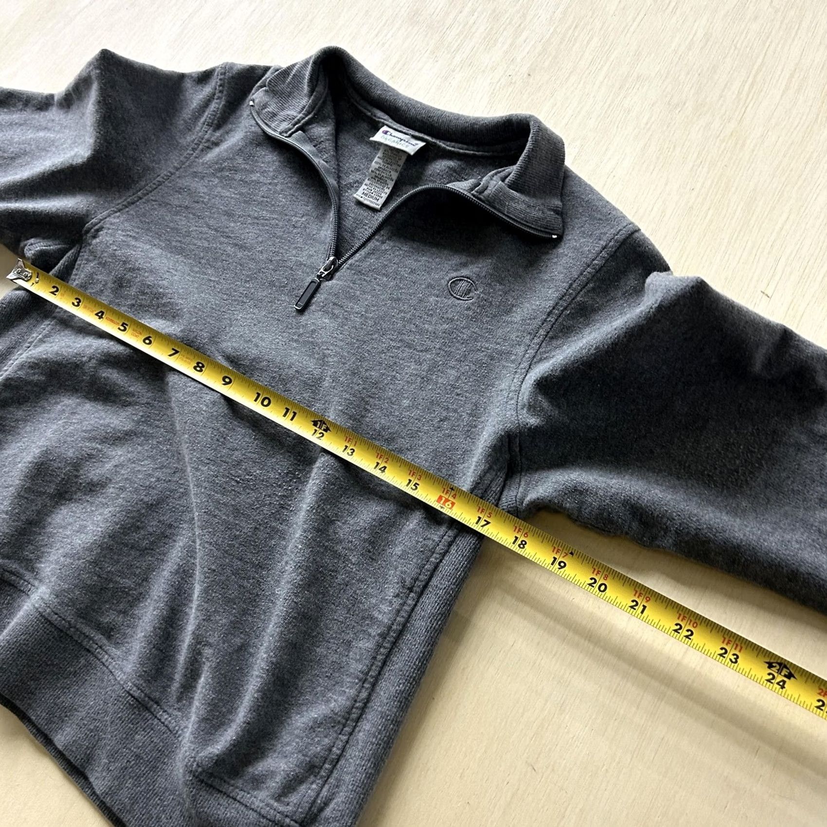 Champion Champion Sweatshirt Mens Medium Gray 1/4 Zip Pullover Organics Logo Athletic Mens Size US M / EU 48-50 / 2 - 3 Thumbnail