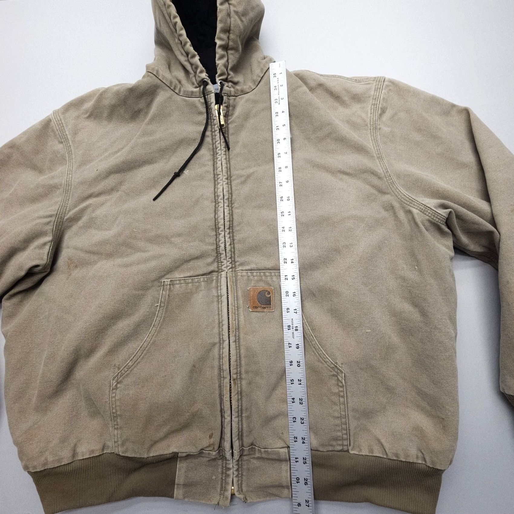Carhartt VINTAGE Carhartt J130 Lined Canvas Jacket Mens XL Chestnut Hooded Full Zip Work Size US XL / EU 56 / 4 - 6 Thumbnail