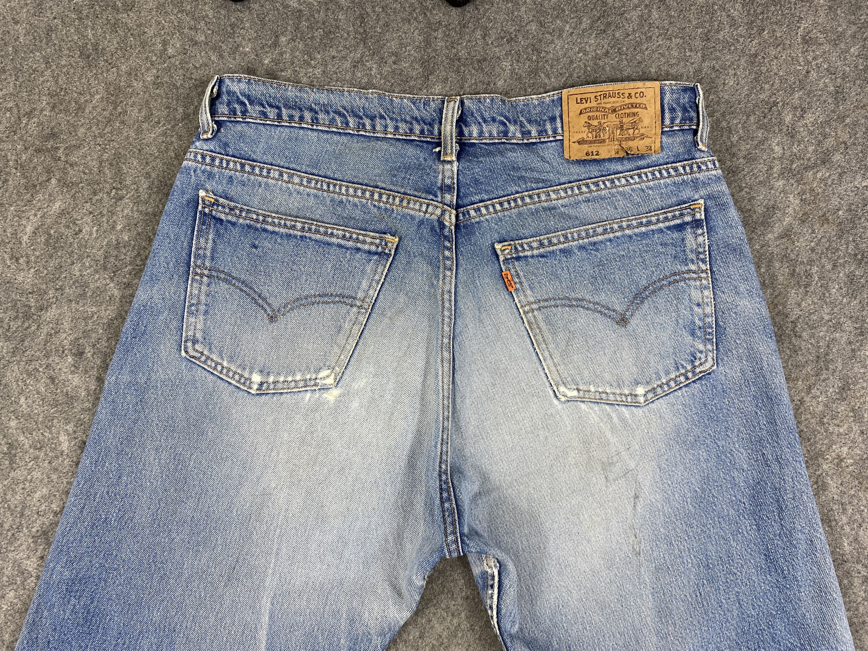 Levi's Distressed Blue Vintage Levi's 612 Orange Tab 35x29 -JN2312 Size US 35 - 4 Thumbnail