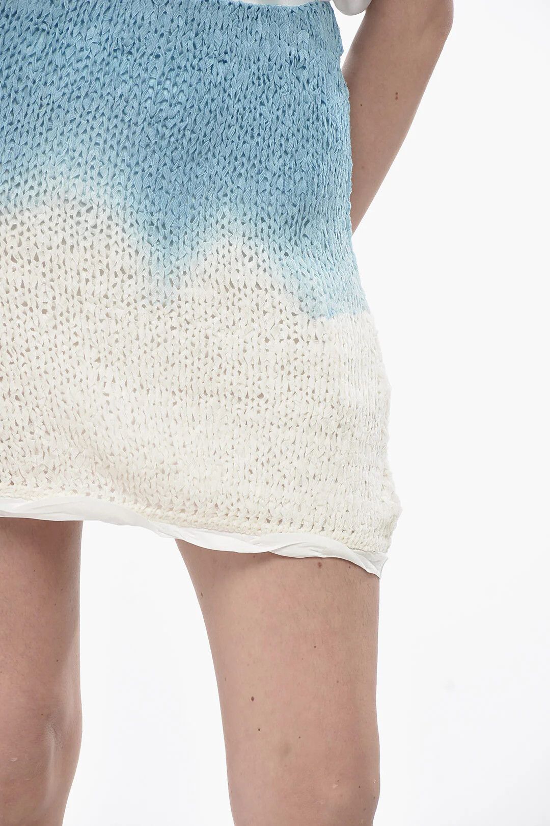 Bottega Veneta og1mm0426 Knit Miniskirt in Light Blue Size 26" / US 2 / IT 38 - 3 Thumbnail