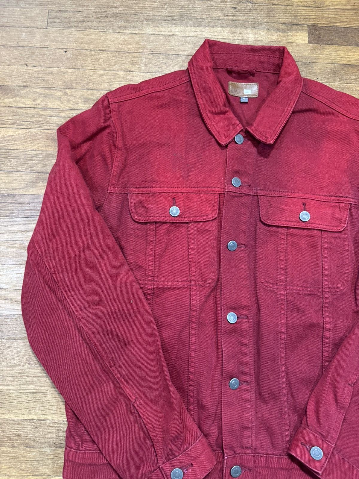 Vintage Vintage Red Denim Jacket Size US XL / EU 56 / 4 - 2 Thumbnail