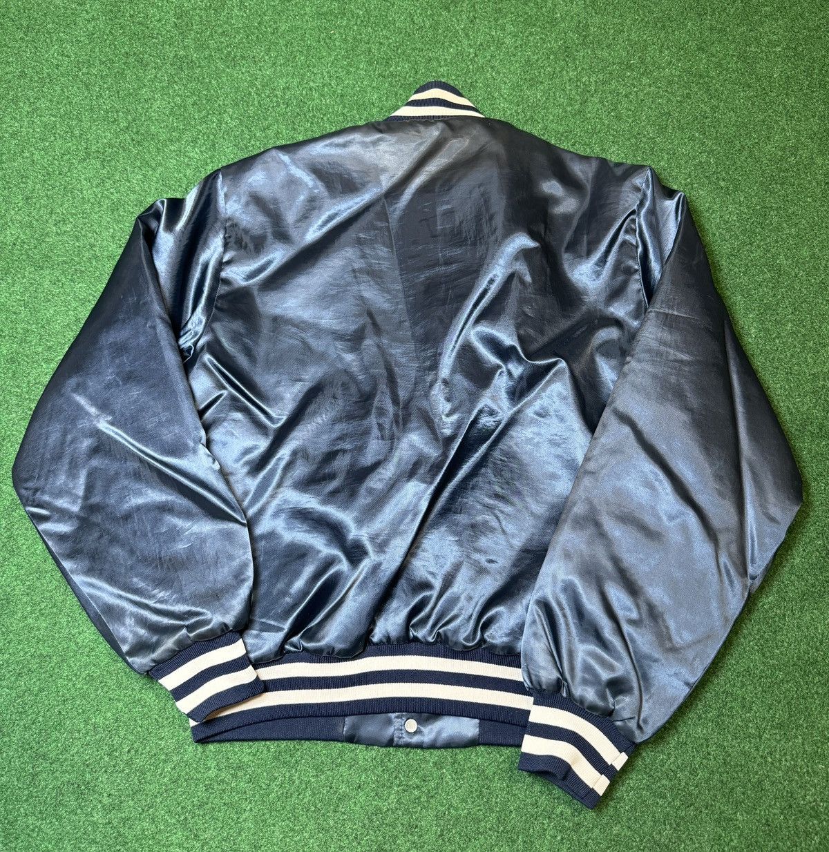 Swingster × Vintage Vtg 80s US Navy United States Military Satin Bomber Jacket Size US M / EU 48-50 / 2 - 5 Thumbnail