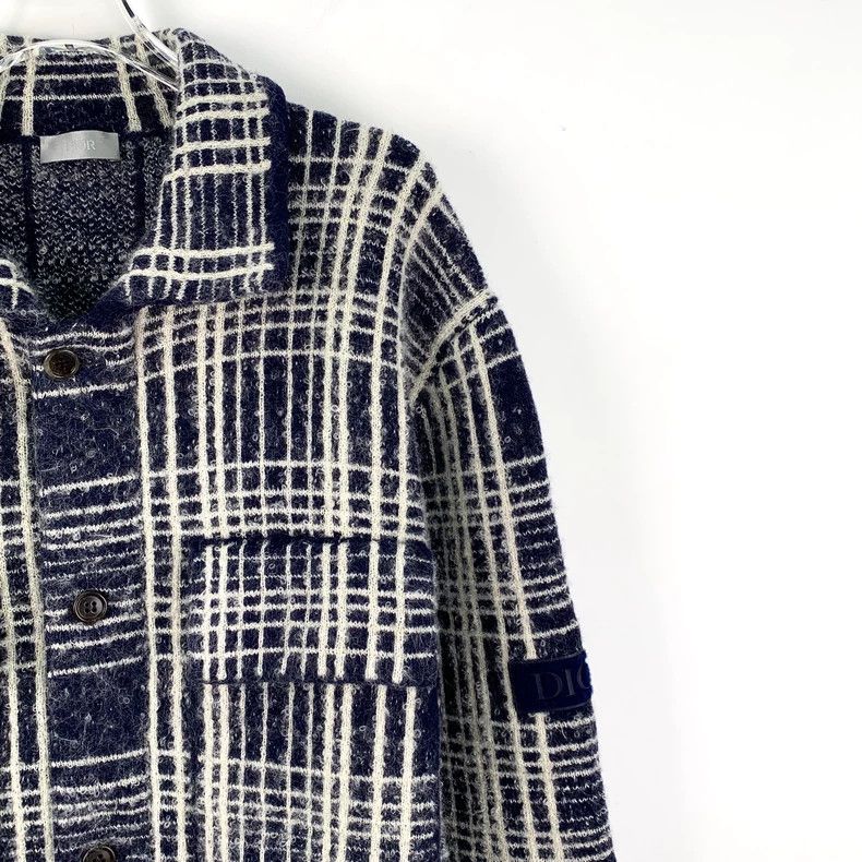 Dior Dior Color-blocked striped cotton lapel single-breasted lo Size US L / EU 52-54 / 3 - 3 Thumbnail