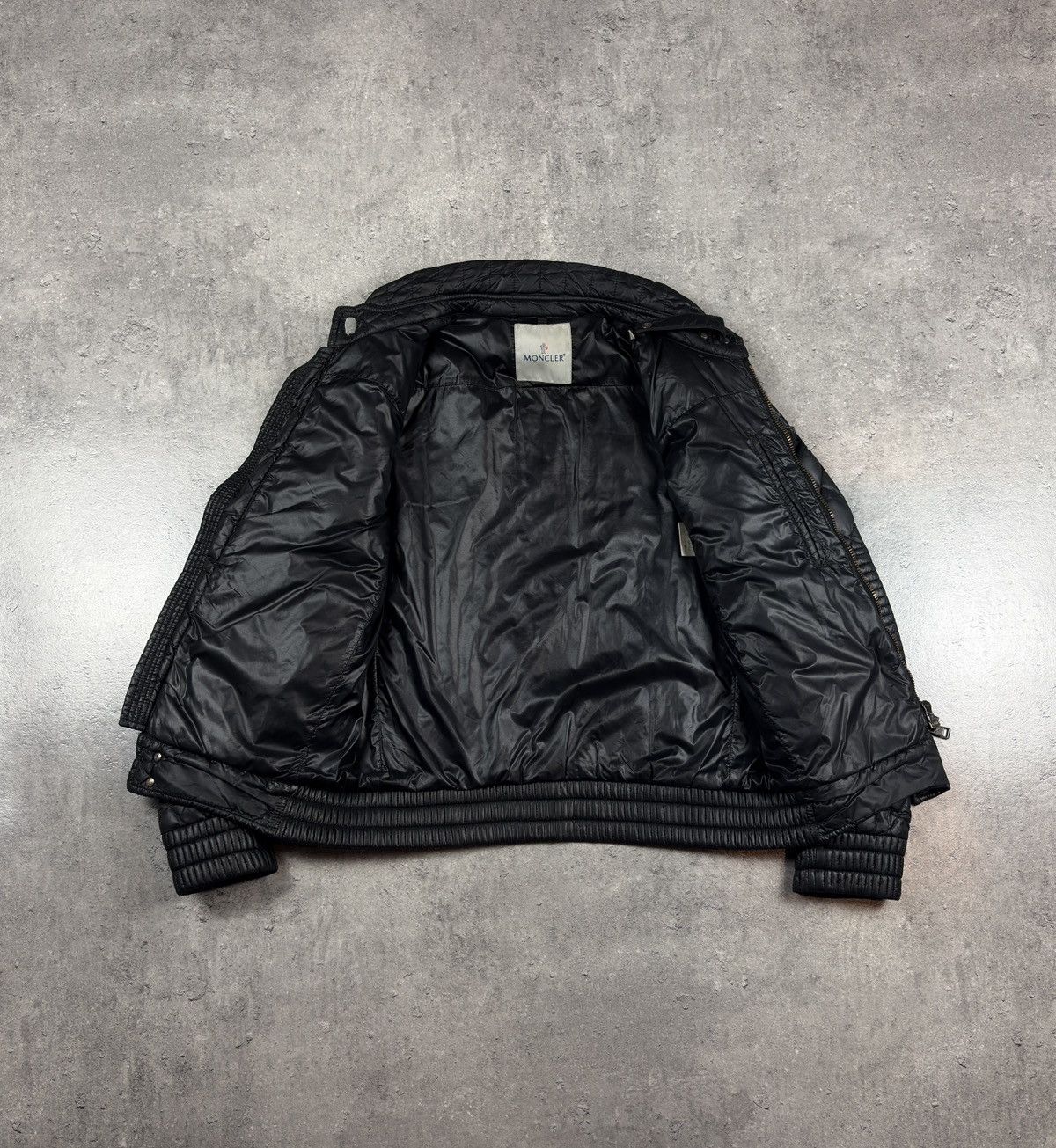 Moncler Moncler Quilted Moto Jacket Big Logo biker black size 1 Size US S / EU 44-46 / 1 - 3 Thumbnail
