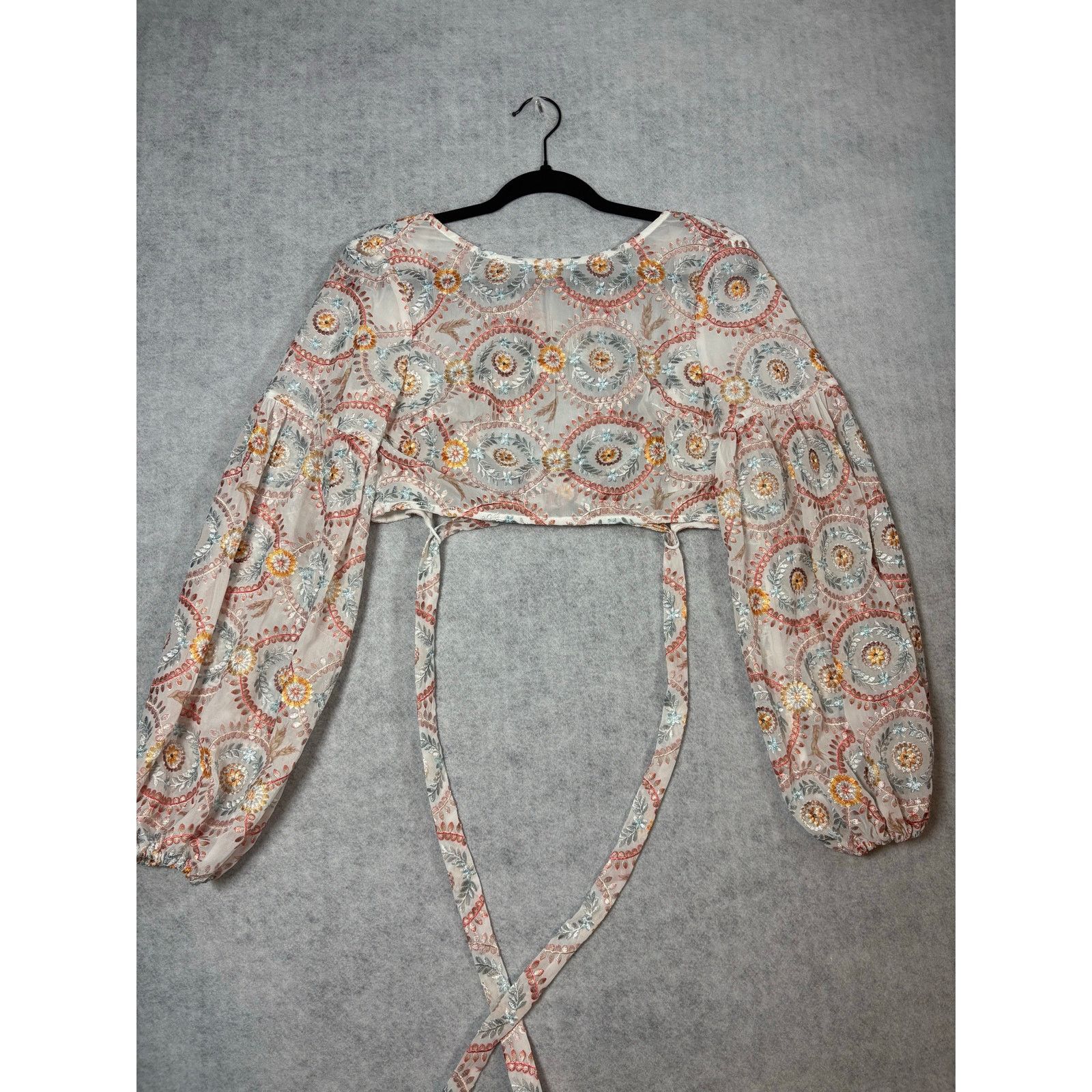 Other Atoir Love Crop Top Embroidered Boho Wrap Tie Size S #0509 Size S / US 4 / IT 40 - 8 Thumbnail