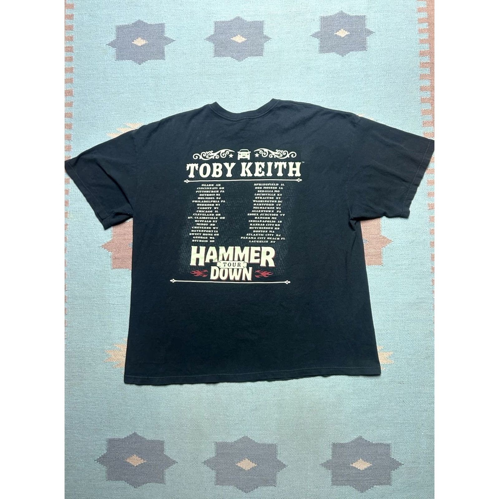 Vintage Toby Keith graphic t shirt hammer down tour country music band tee black XL Size US XL / EU 56 / 4 - 5 Thumbnail