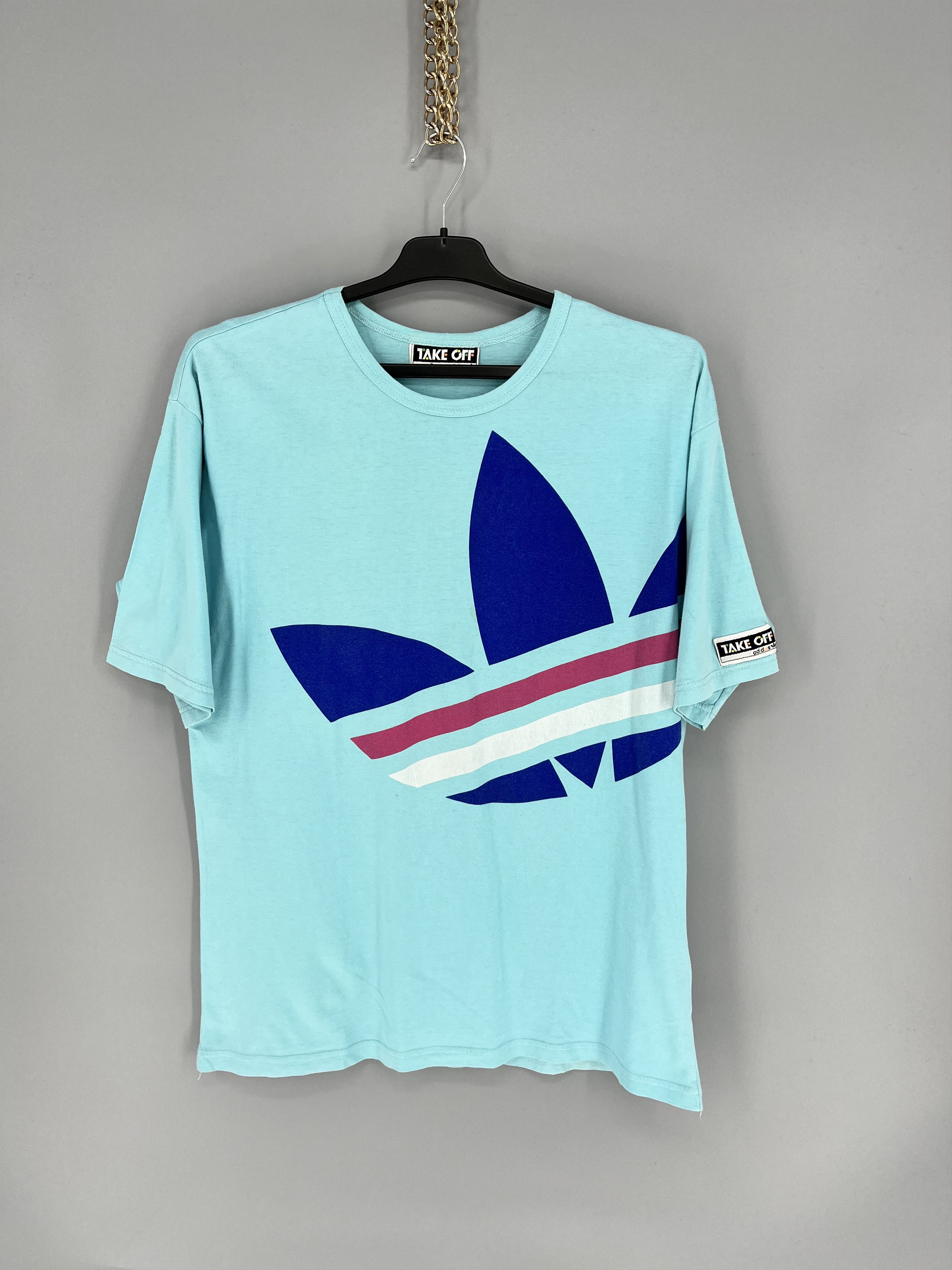 Adidas 90s Vintage Adidas Take Off Big Logo tee shirt Size US M / EU 48-50 / 2 - 1 Thumbnail