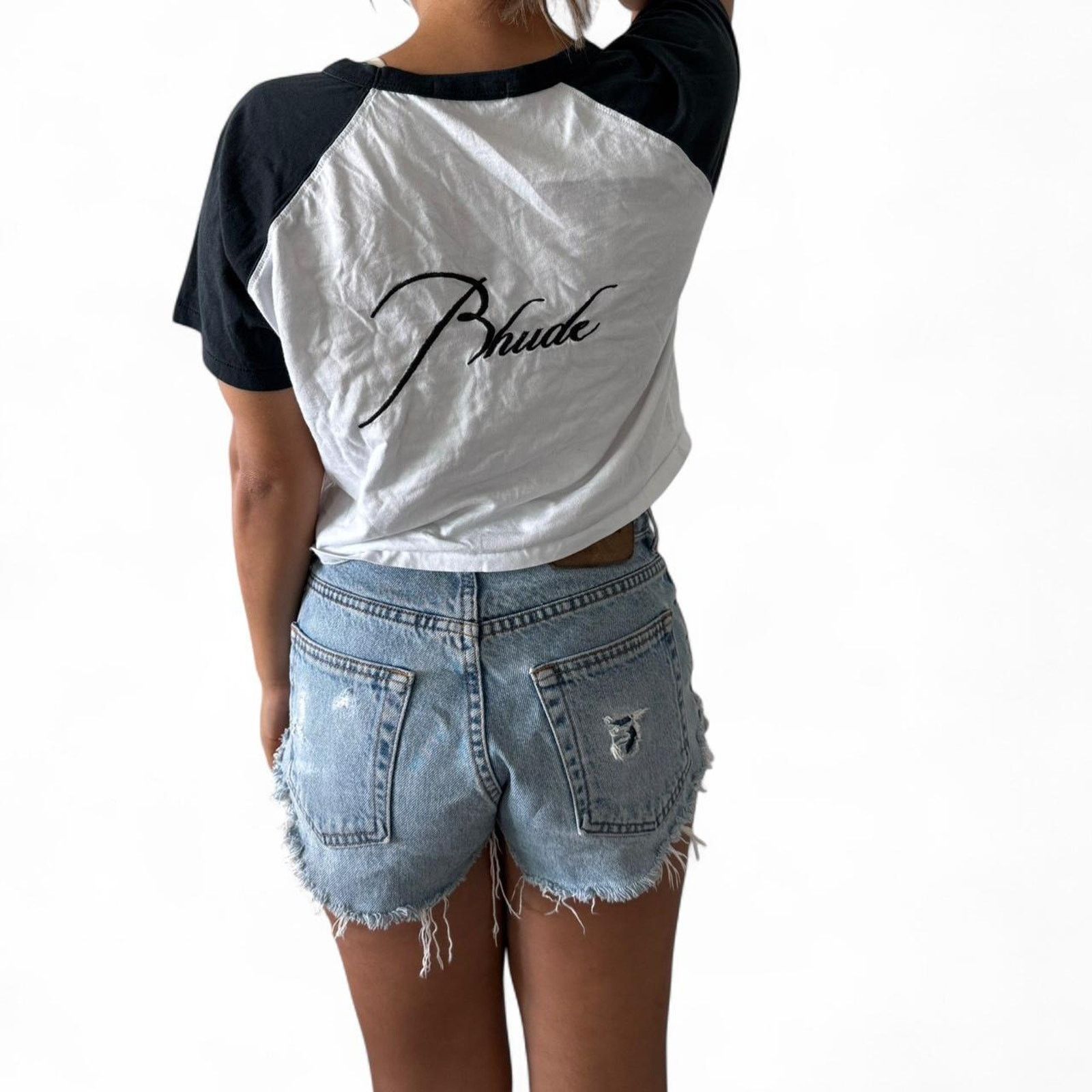 Rhude Womens rhude crop top in black and white embroidered logo Size XXL / US 16-18 / IT 52-54 - 2 Thumbnail