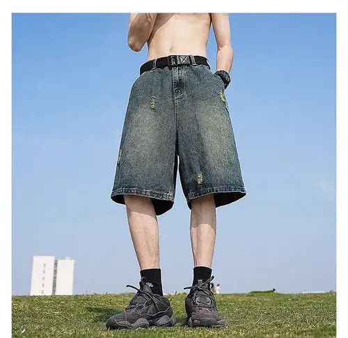 Japanese Brand Blue High Street Vintage Loose Fit Denim Shorts Size US 32 / EU 48 - 2 Thumbnail