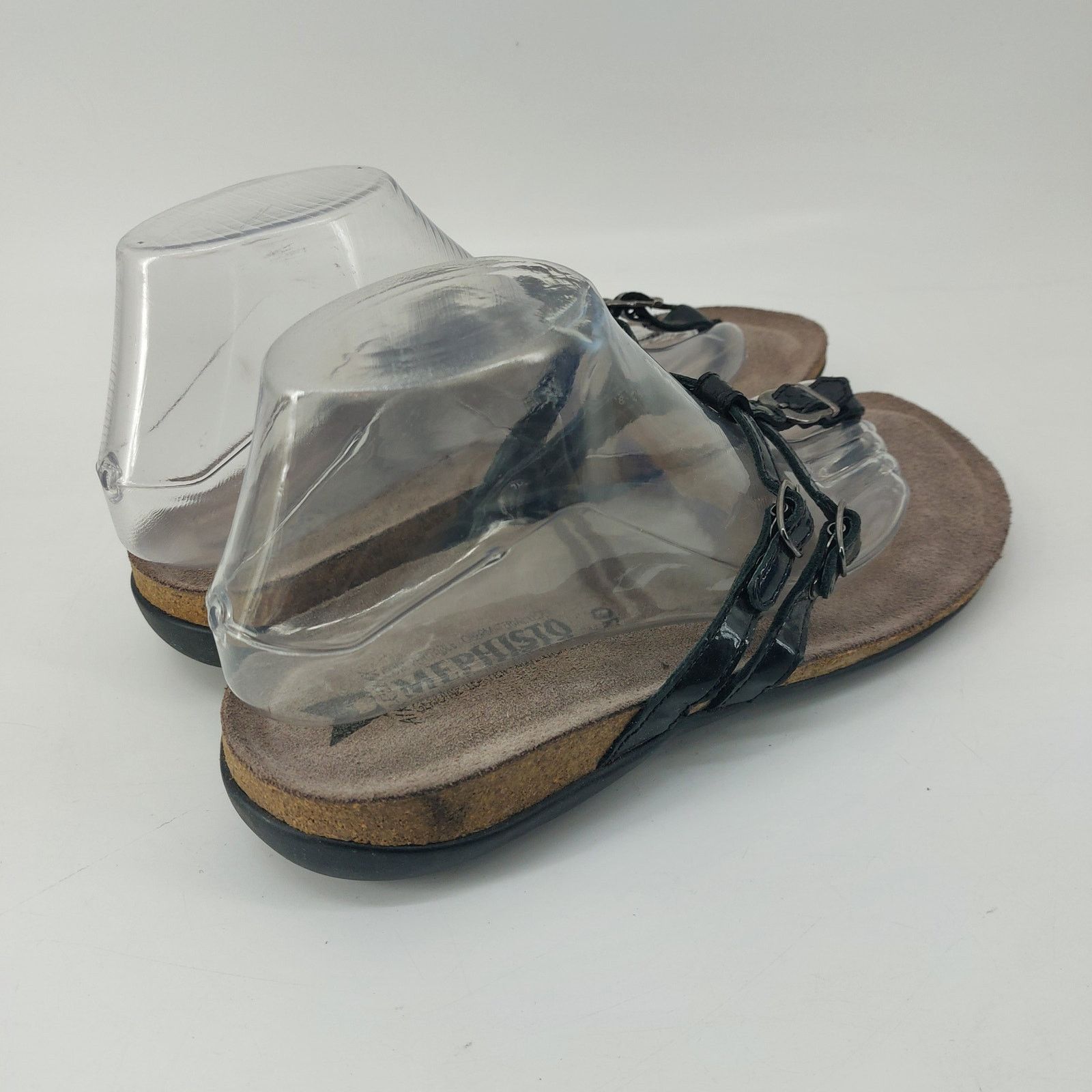 Mephisto Mephisto Womens Black Patent Leather Thong Sandals 10 EUR 40 Size US 10 / IT 40 - 8 Thumbnail