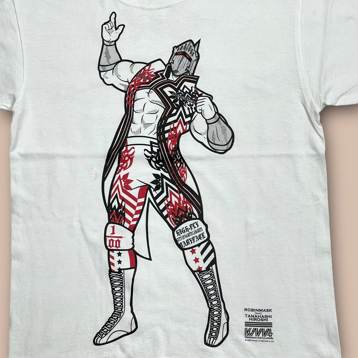 Anime Kinnikuman collaboration Hiroshi Tanahashi x Robin Mask Tee Size US S / EU 44-46 / 1 - 3 Thumbnail