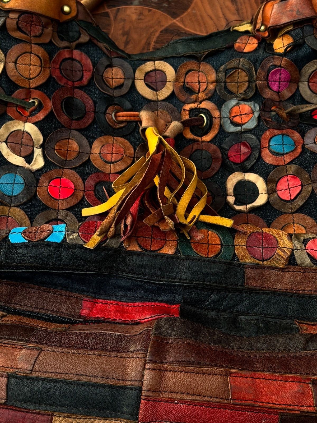 Genuine Leather Multi-Colored Lloyd Leather Tote (#1730-9) Size ONE SIZE - 11 Thumbnail